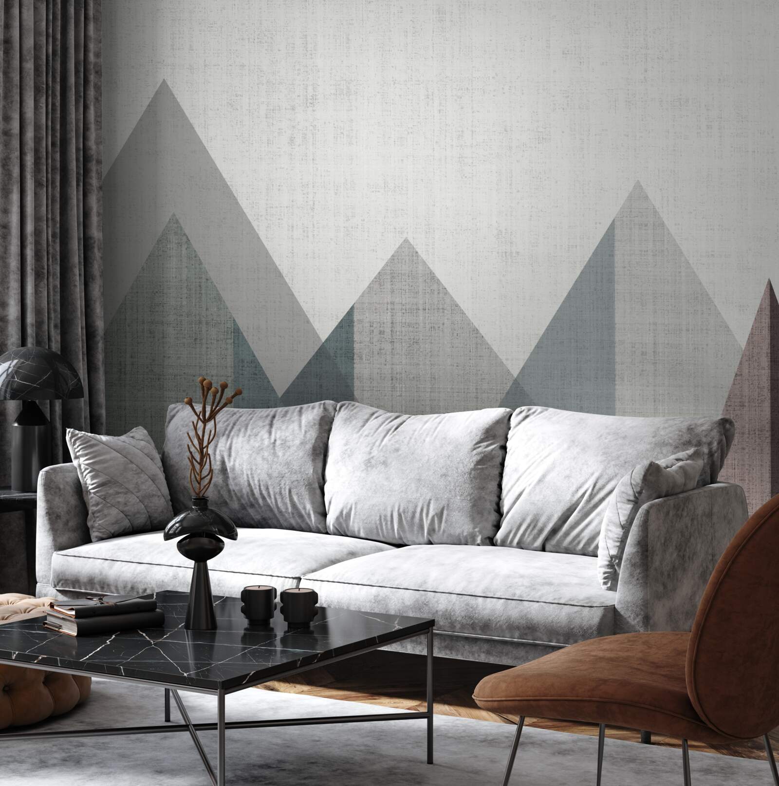 Fototapeta szczyty i szczyty są zanurzone w zimnie