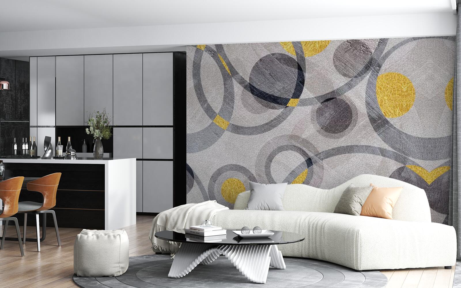 Fototapeta okręgi i krzywe w kształcie koła