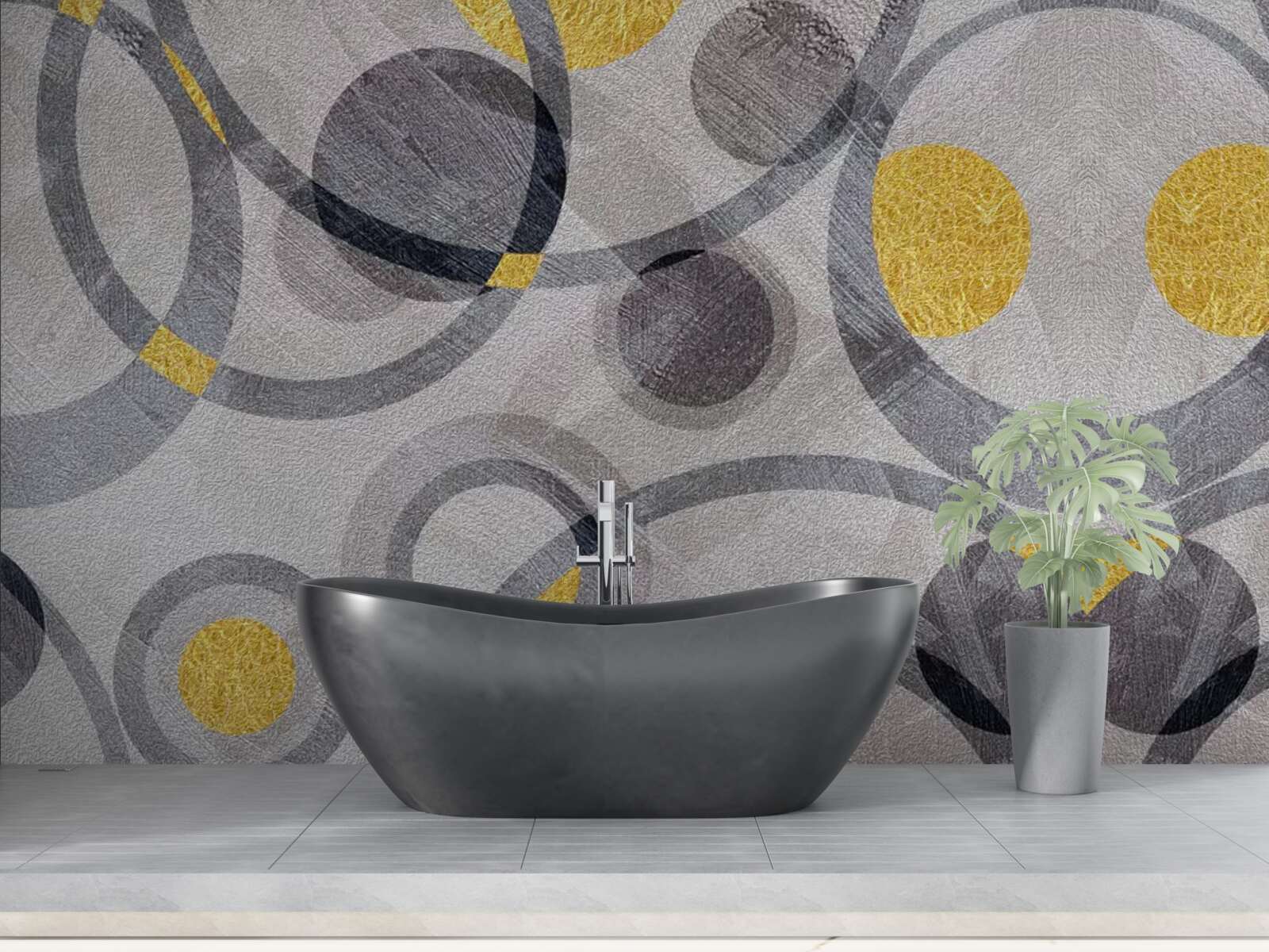 Fototapeta okręgi i krzywe w kształcie koła