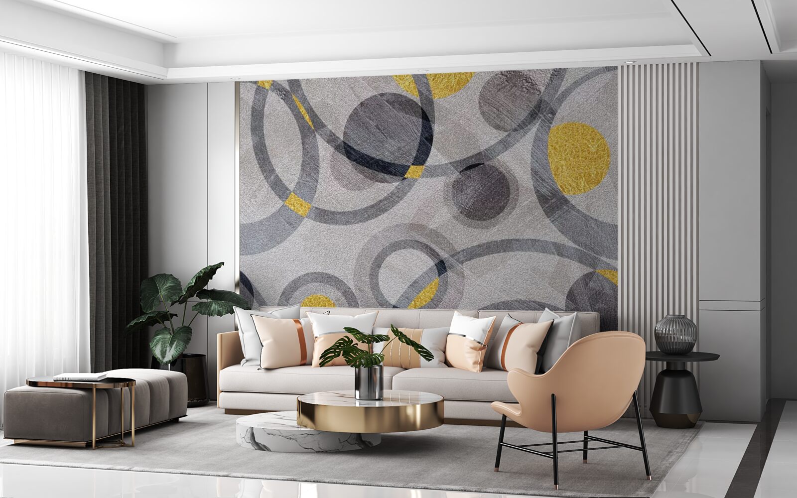 Fototapeta okręgi i krzywe w kształcie koła