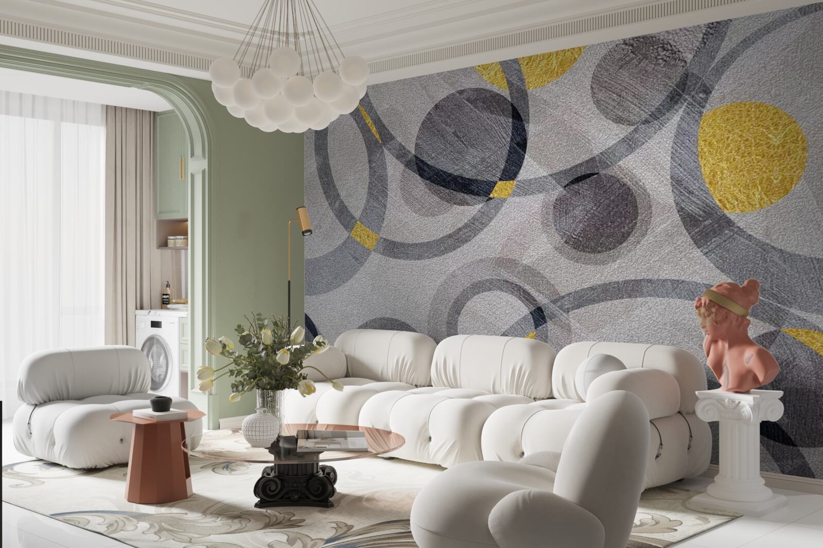 Fototapeta okręgi i krzywe w kształcie koła