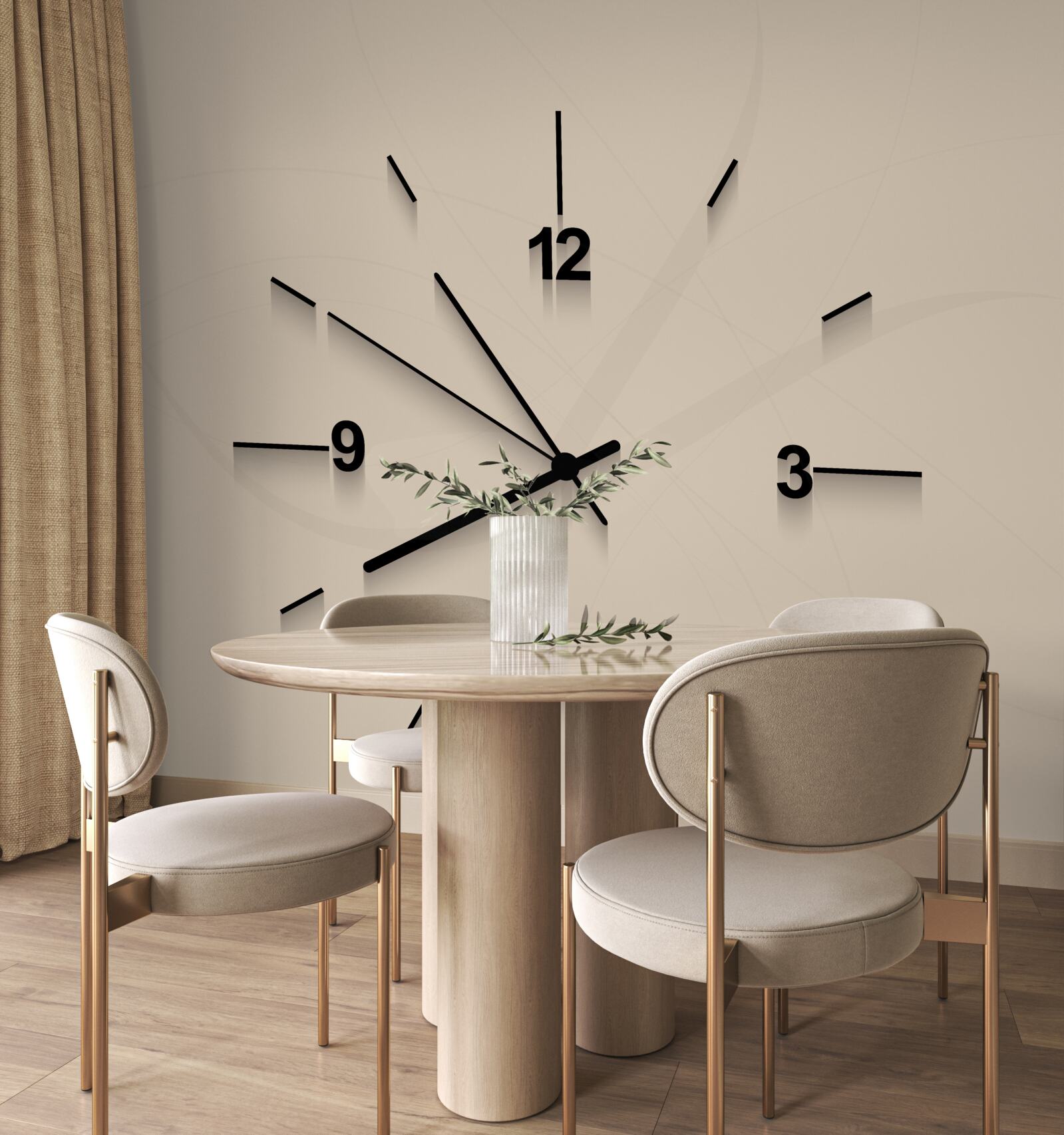 Fototapeta zegar ścienny z czterema cyframi