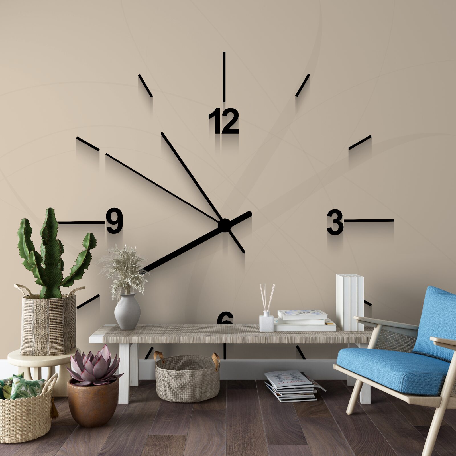 Fototapeta zegar ścienny z czterema cyframi