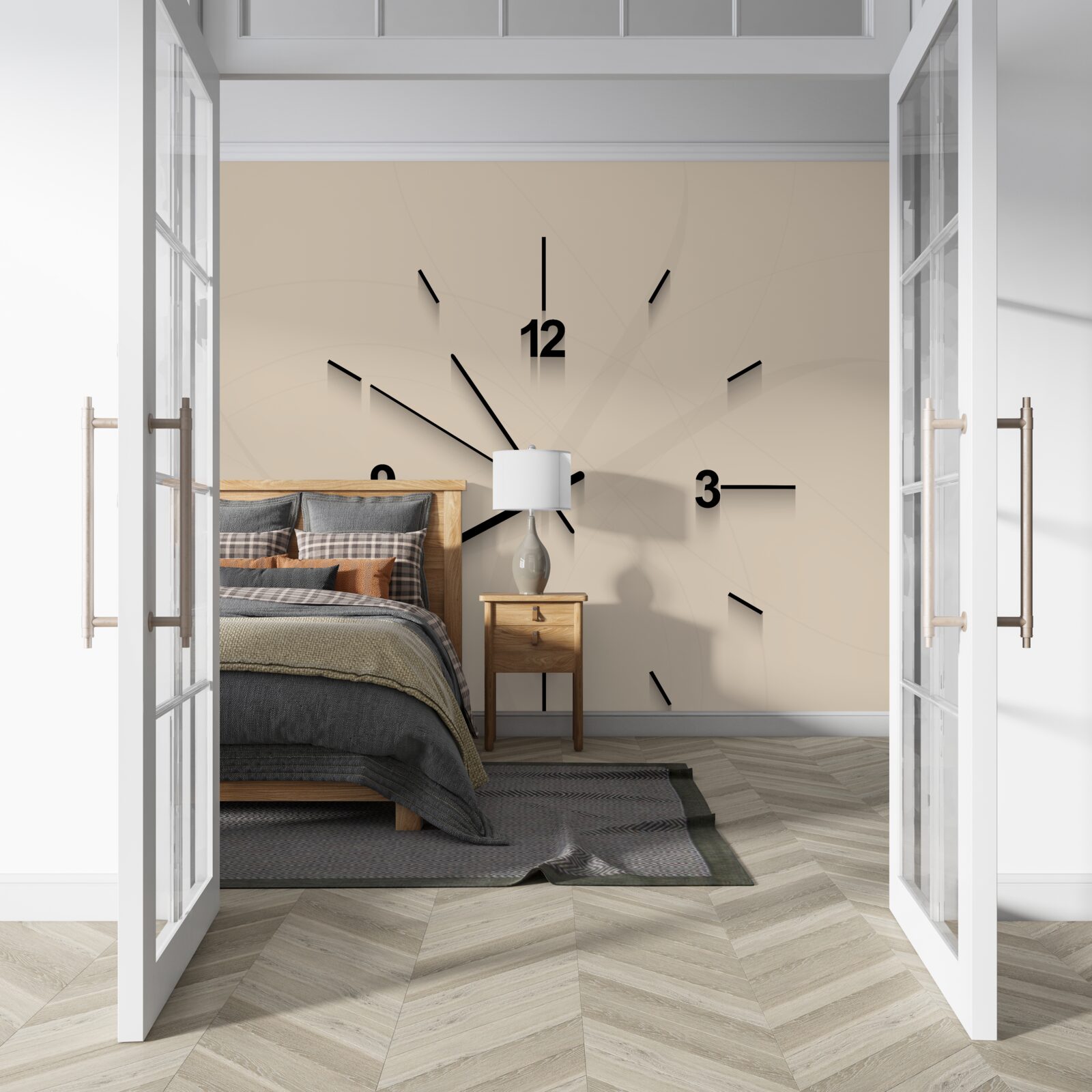 Fototapeta zegar ścienny z czterema cyframi