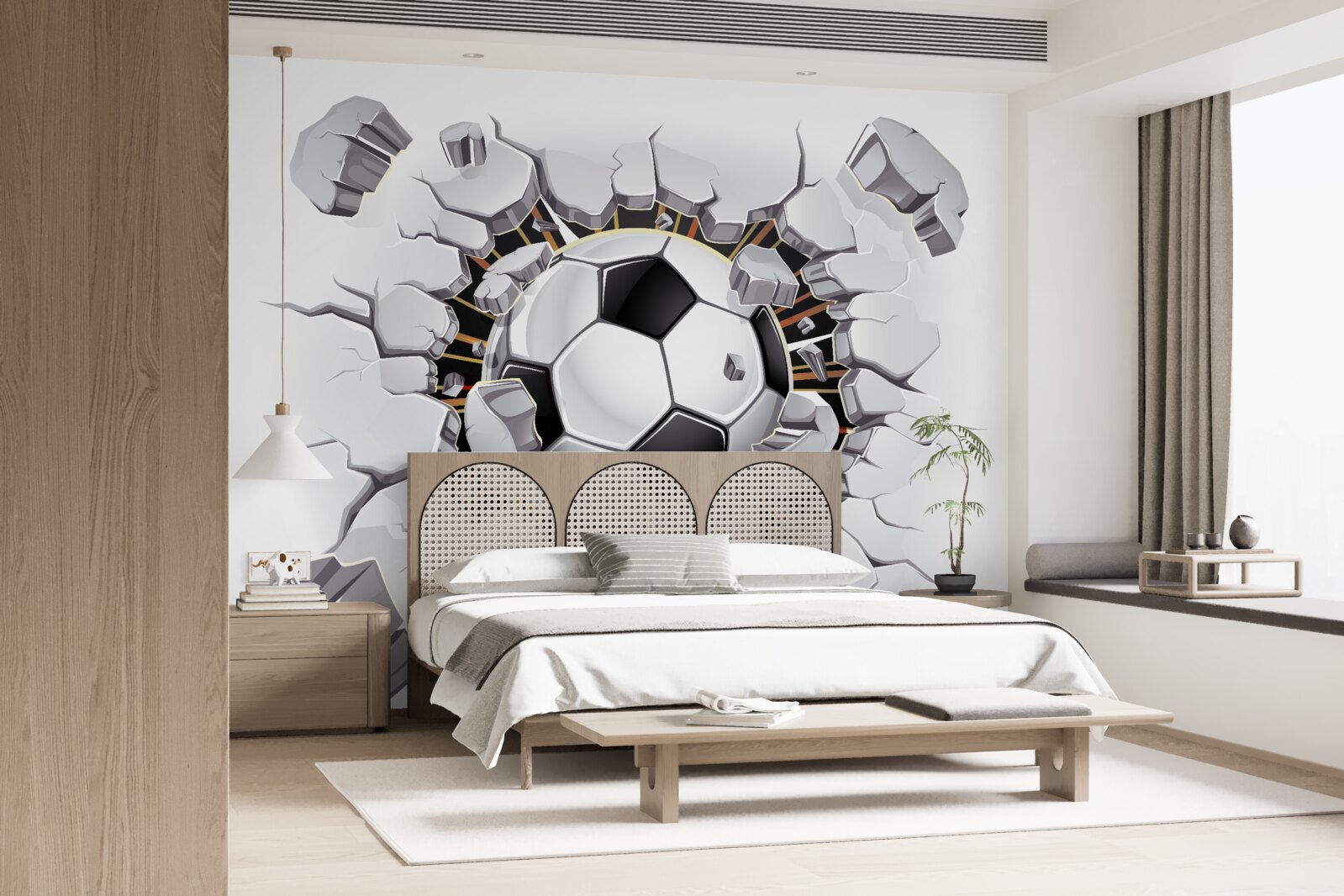 Fototapeta piłka nożna latająca w powietrzu