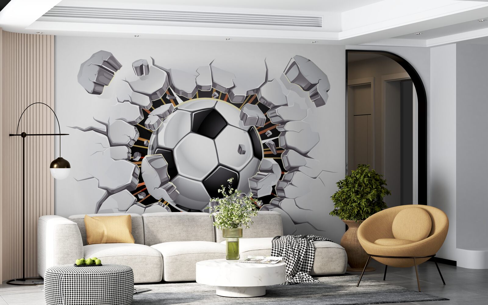 Fototapeta piłka nożna latająca w powietrzu