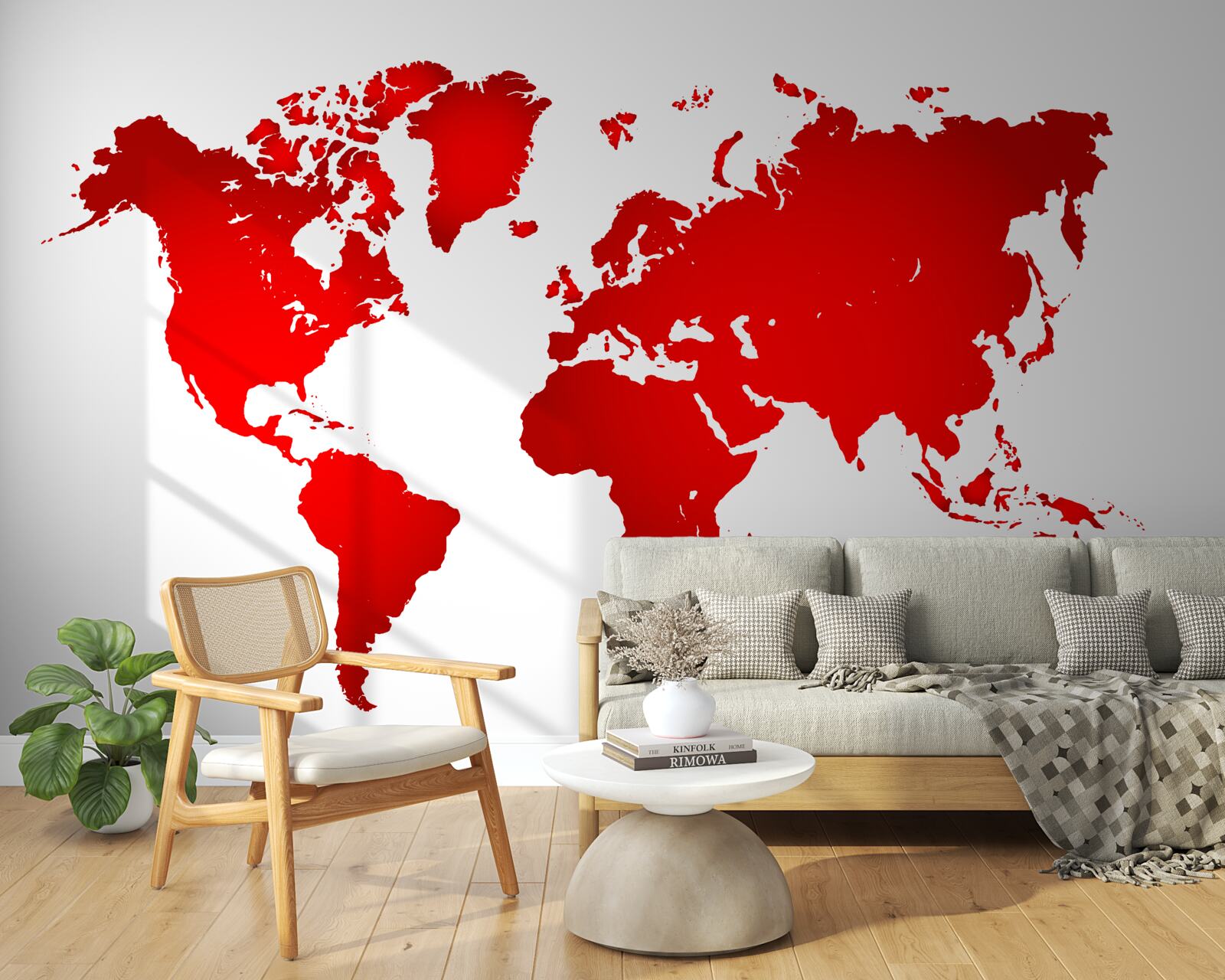 Fototapeta mapa świata w czerwonych kolorach