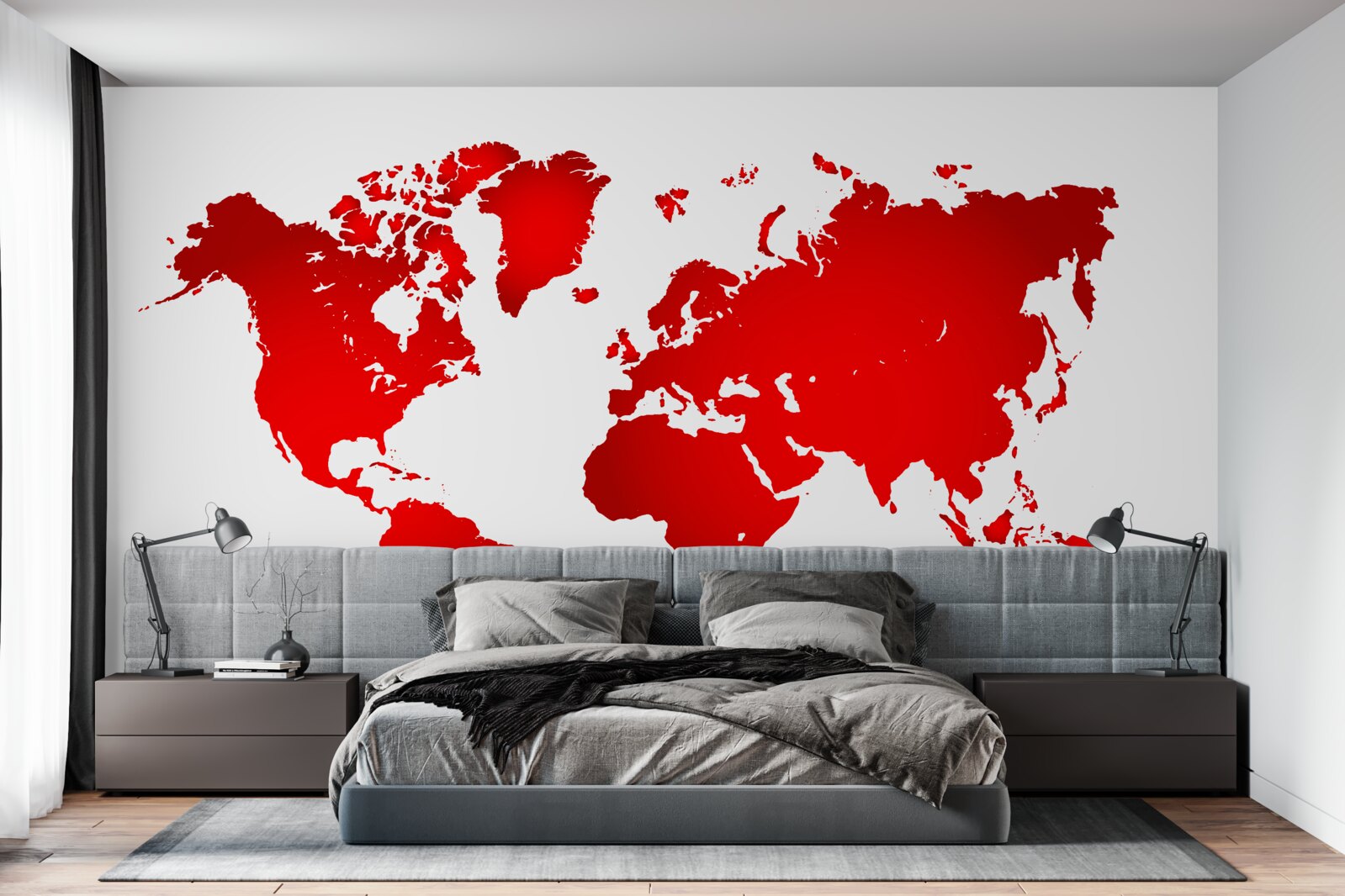 Fototapeta mapa świata w czerwonych kolorach