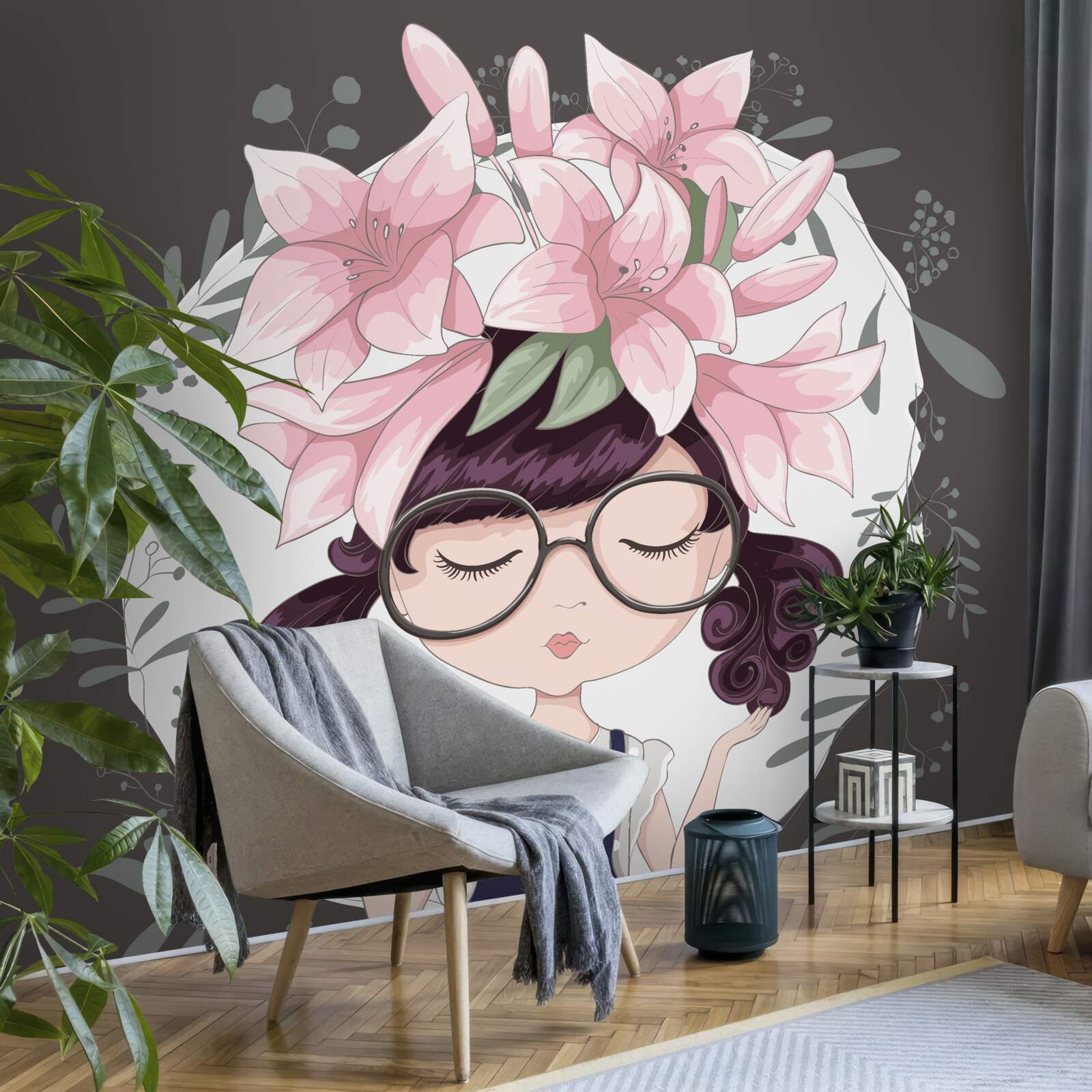 Fototapeta dziewczyna z wiankiem na głowie