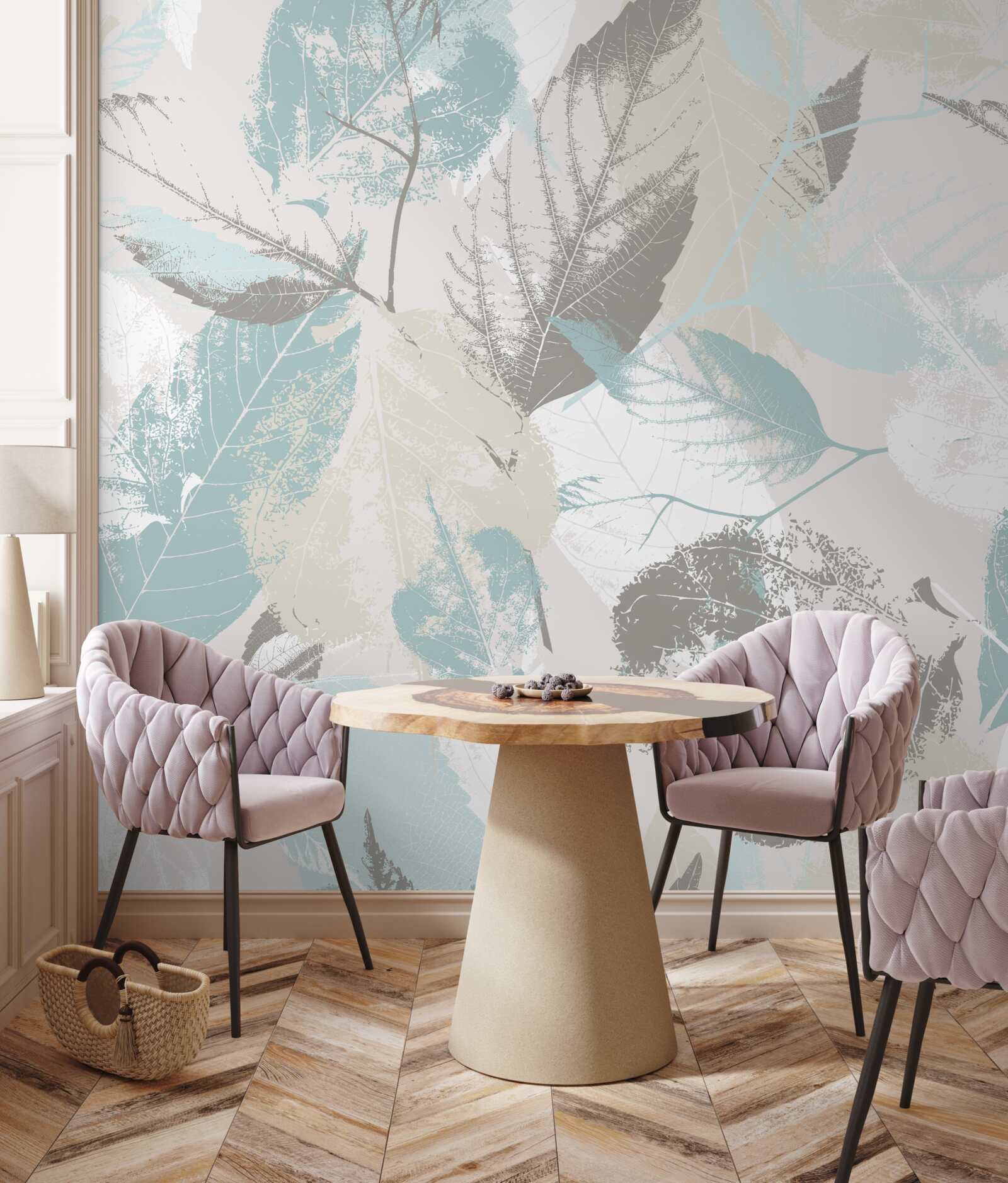 Fototapeta pociągnięcia pędzlem w kształcie liścia