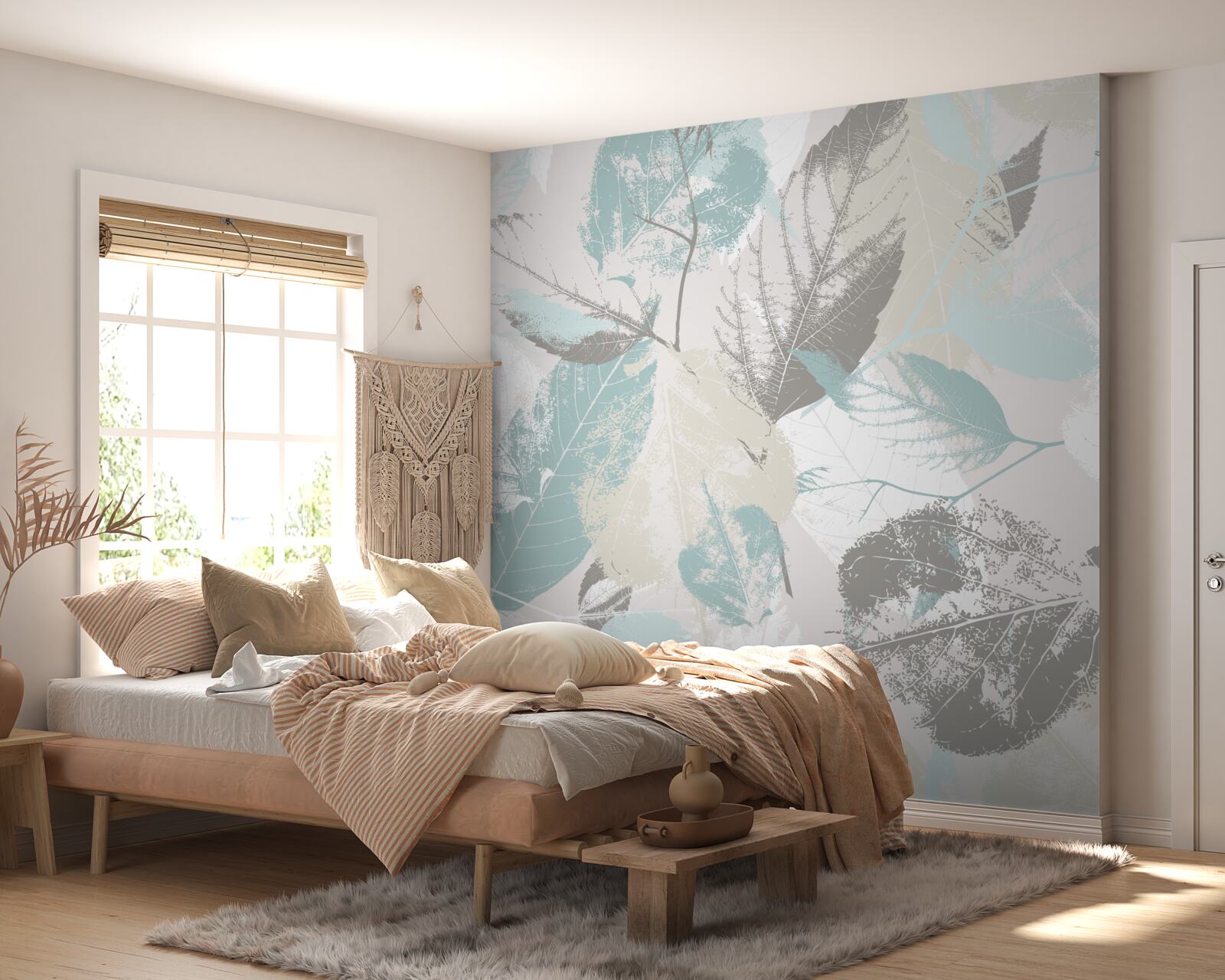 Fototapeta pociągnięcia pędzlem w kształcie liścia