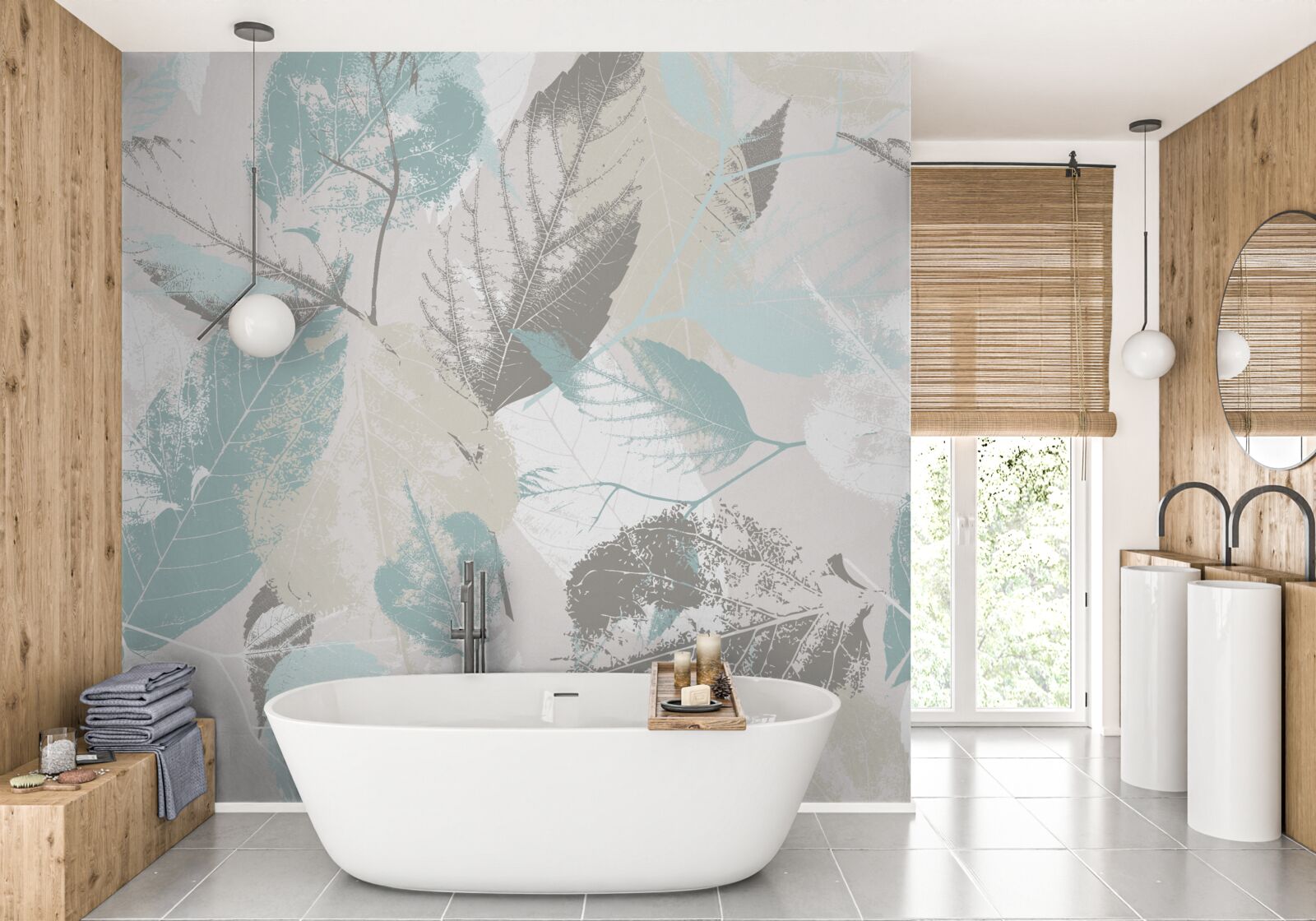 Fototapeta pociągnięcia pędzlem w kształcie liścia