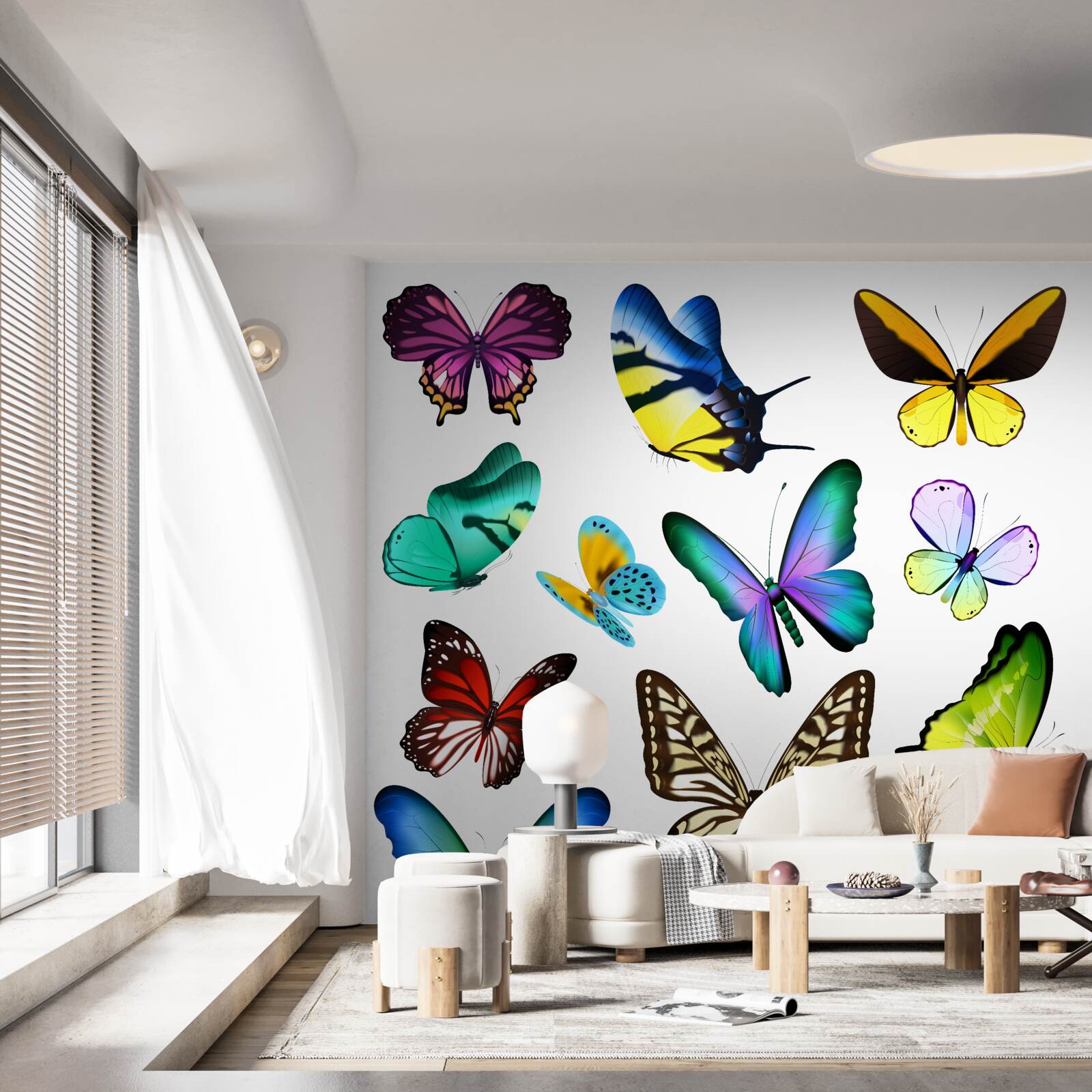 Fototapeta akwarela przedstawiająca liście skandynawskie