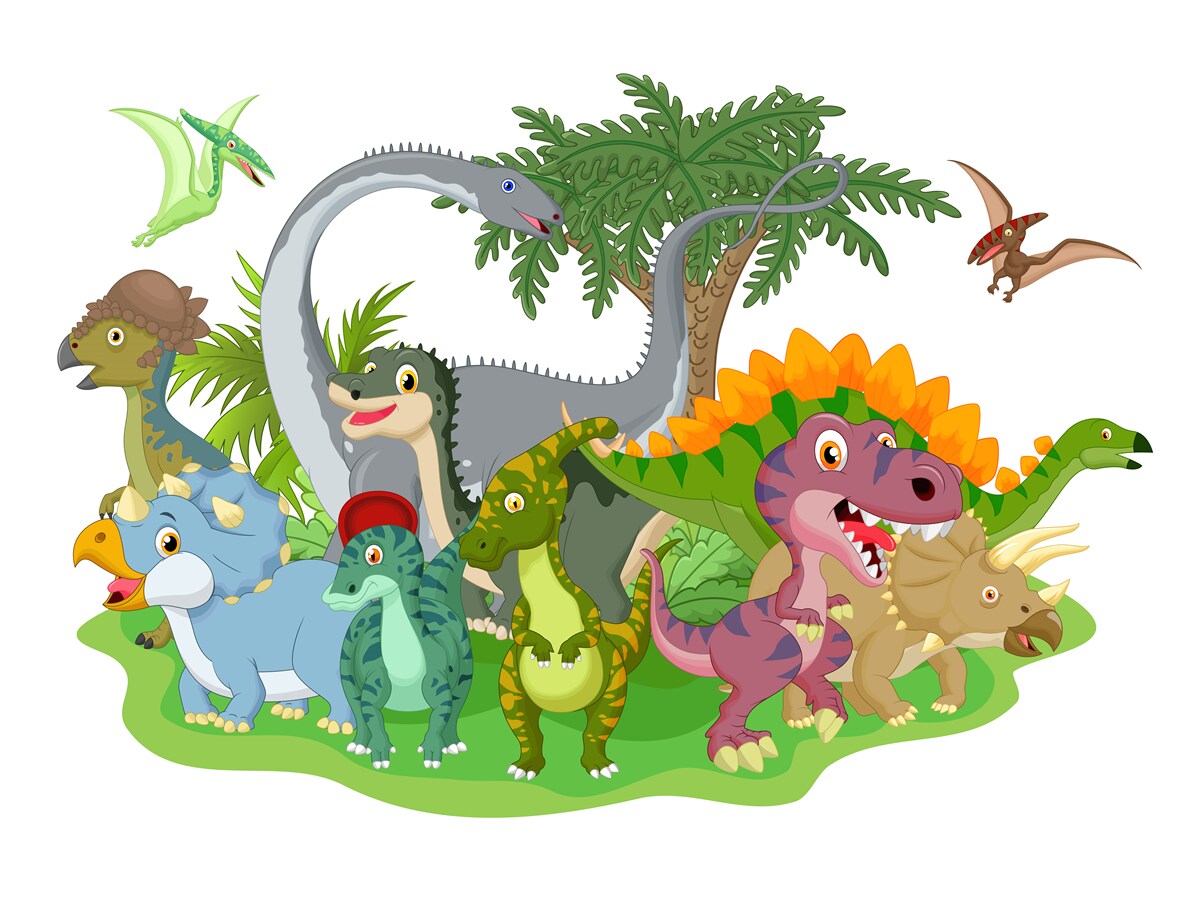 Fototapeta dinozaury z uśmiechami