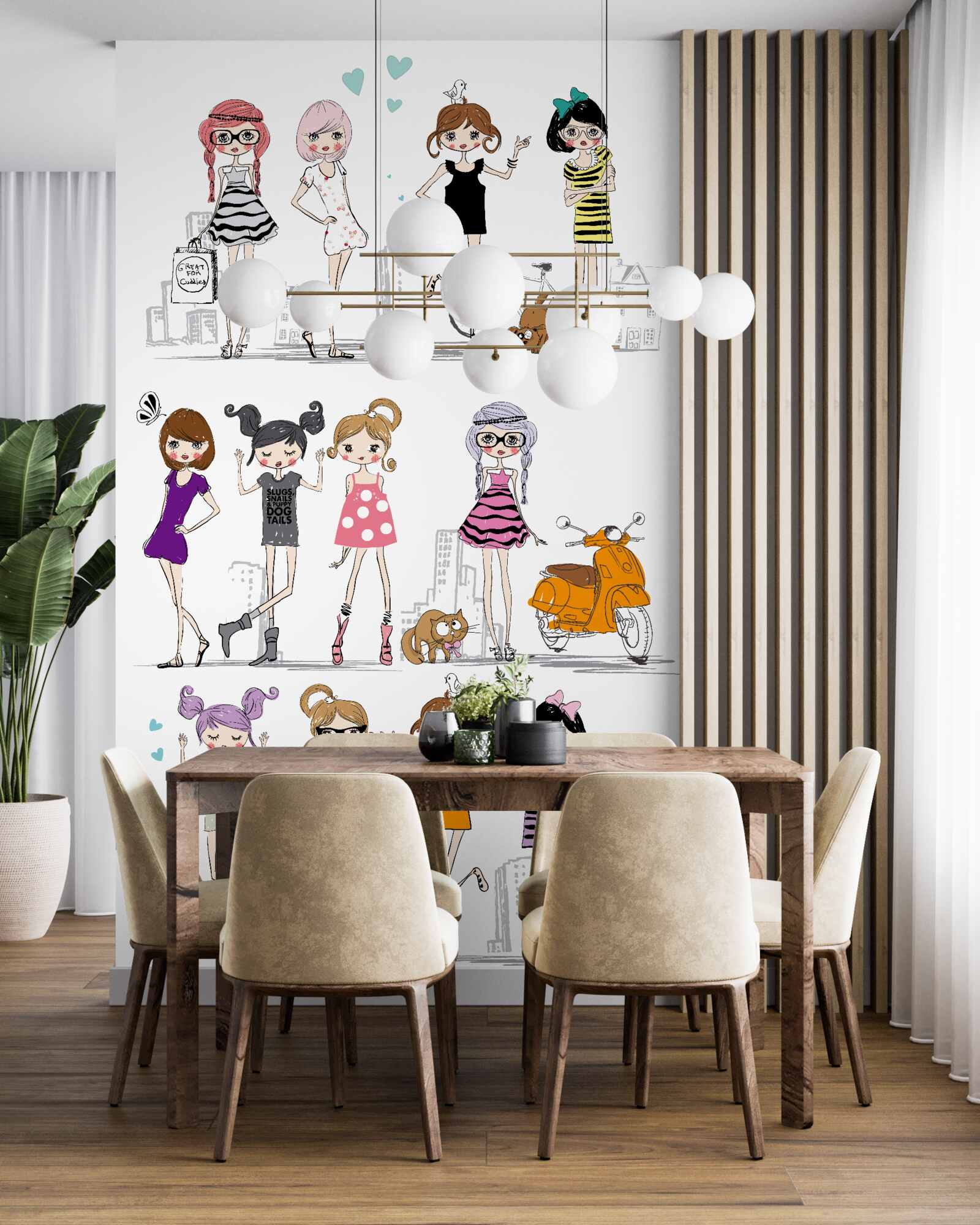 Fototapeta animowane stylowe dziewczyny