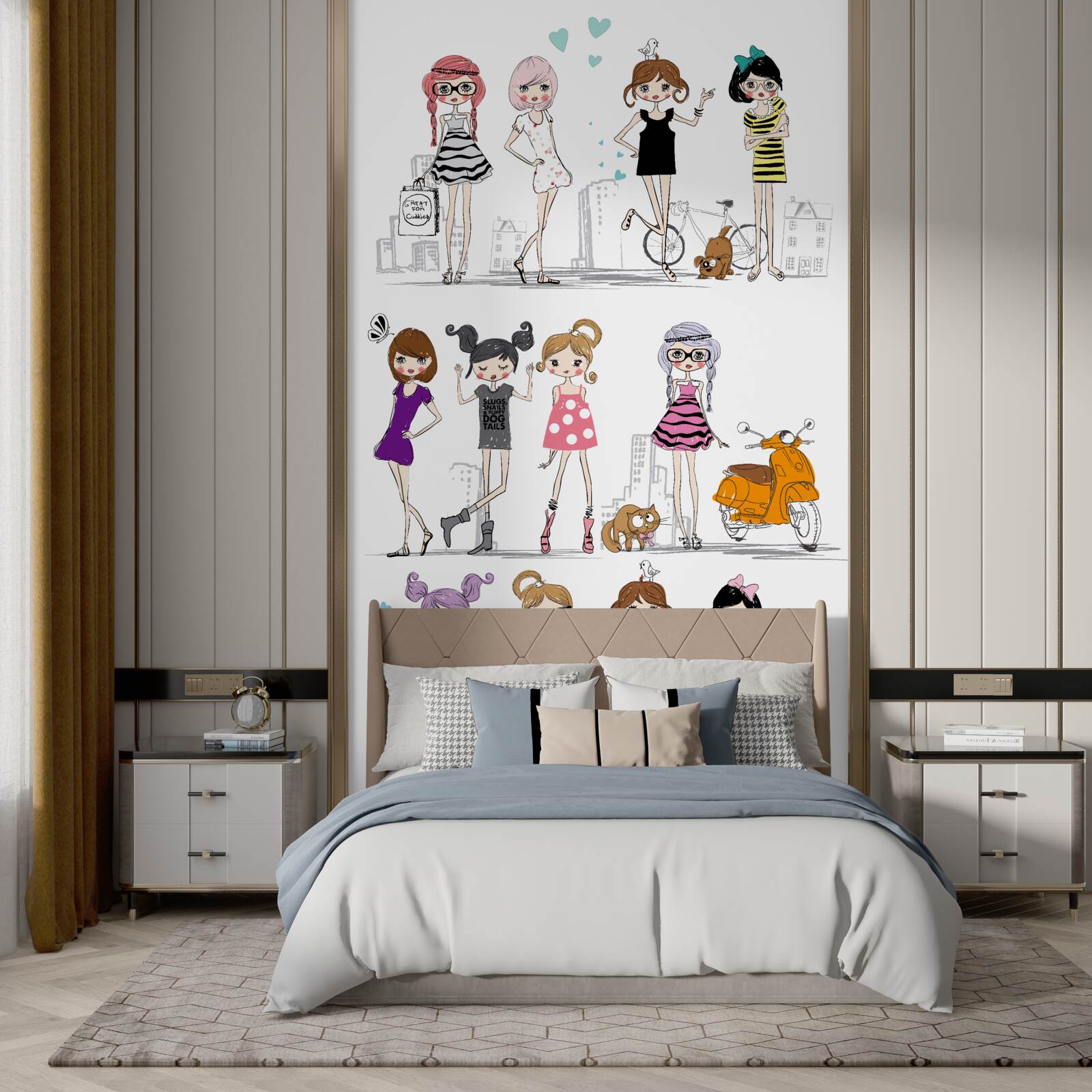 Fototapeta animowane stylowe dziewczyny