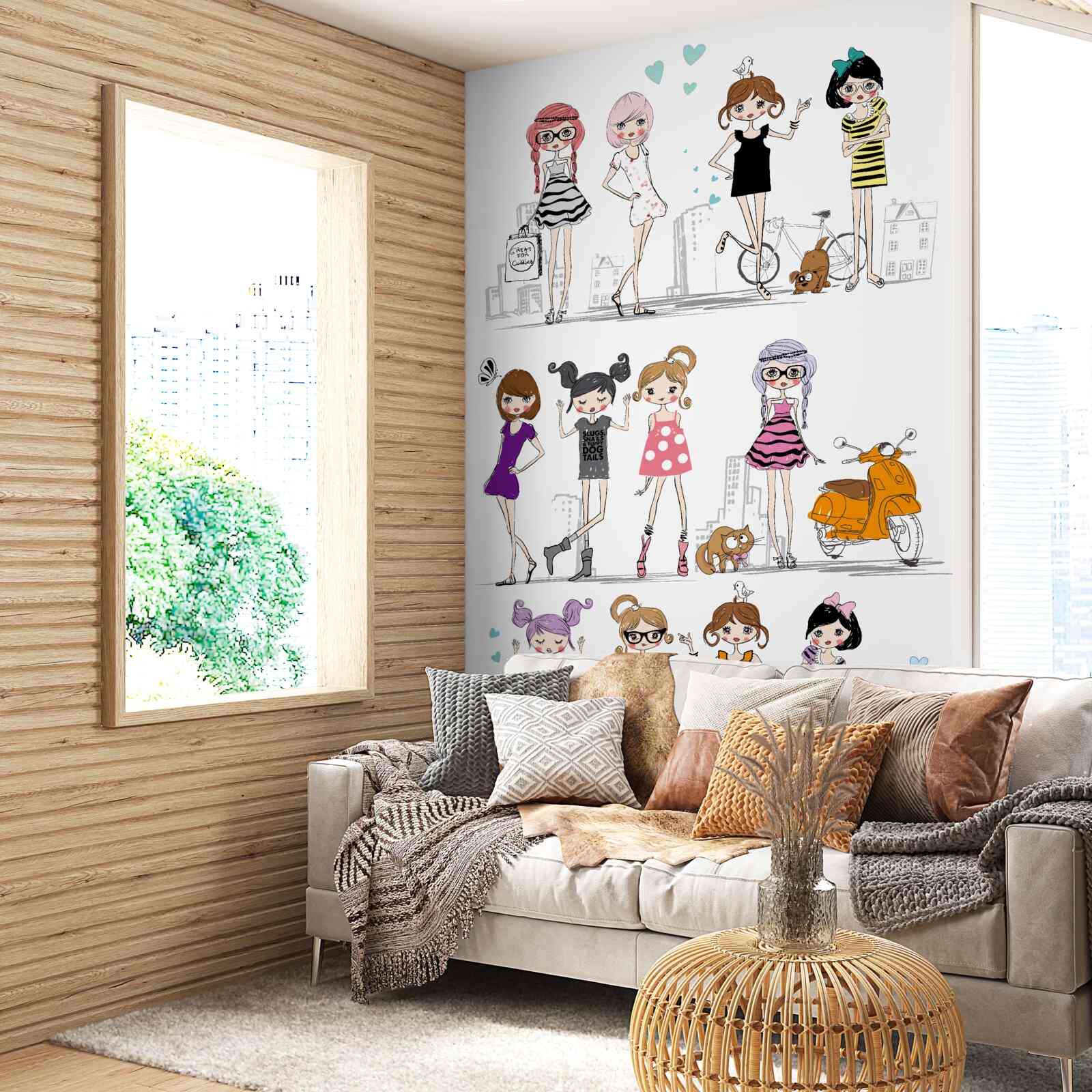 Fototapeta animowane stylowe dziewczyny