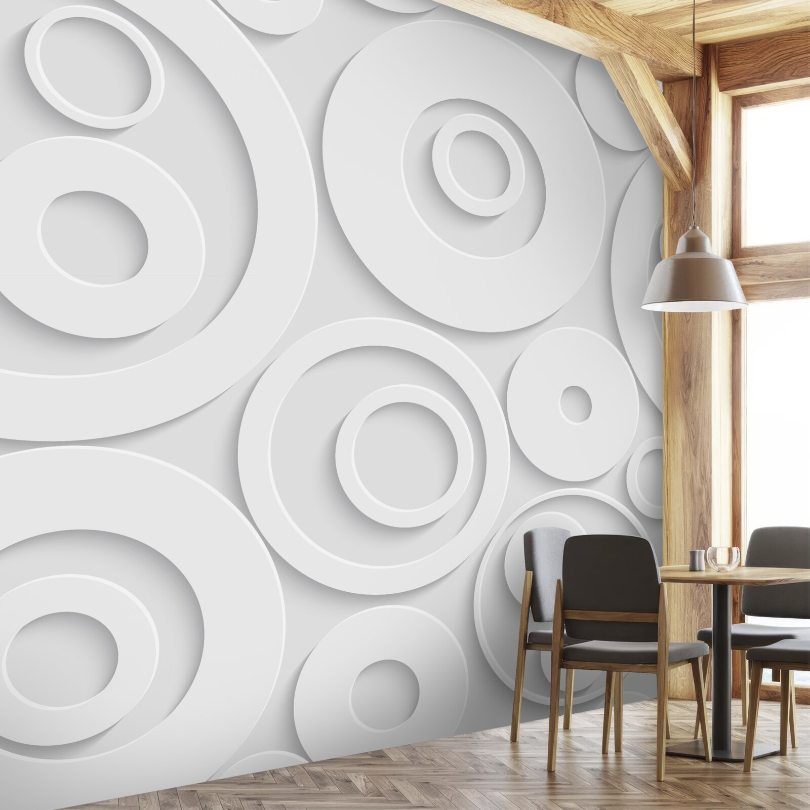 Fototapeta białe okrągłe wzory