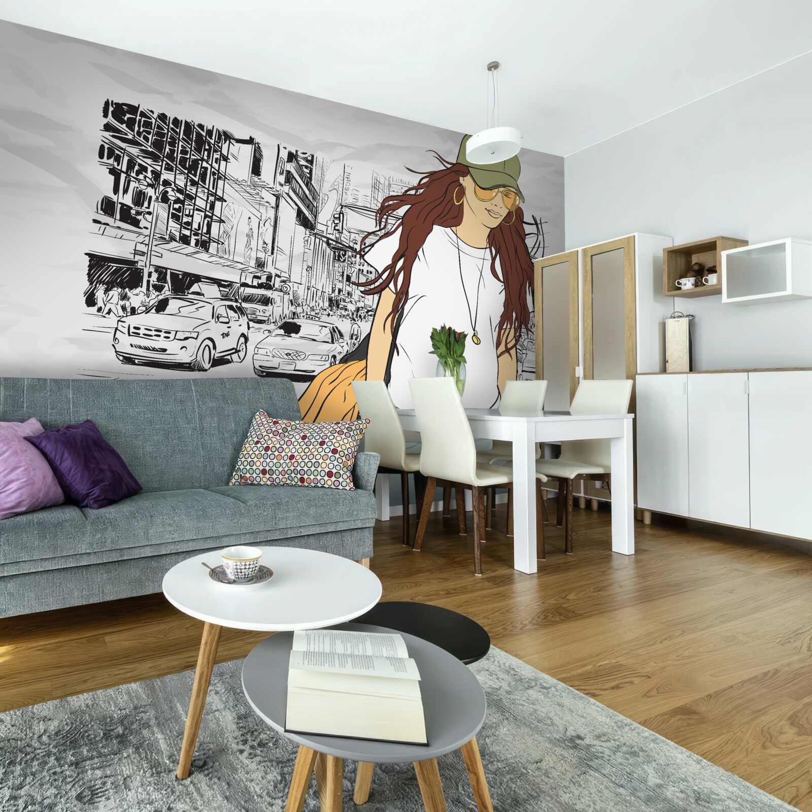 Fototapeta stylowa i atrakcyjna dziewczyna