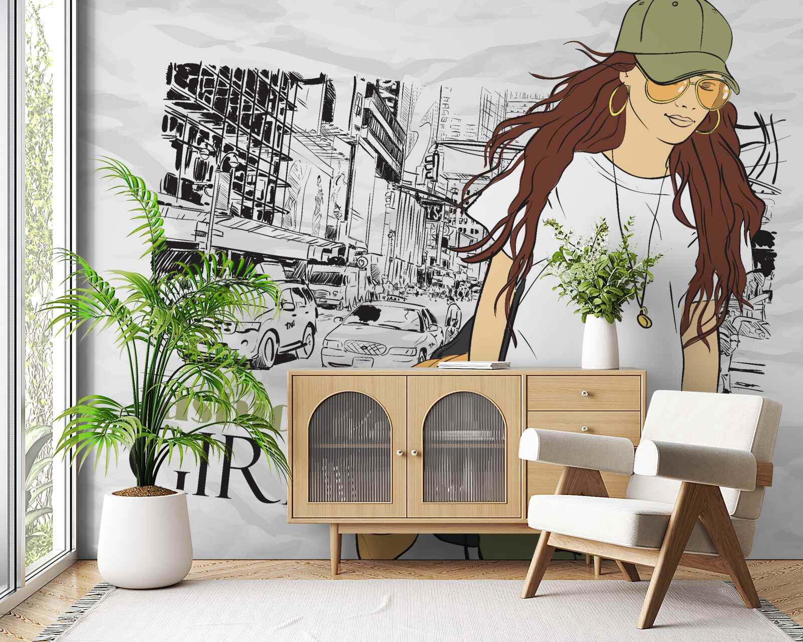 Fototapeta stylowa i atrakcyjna dziewczyna