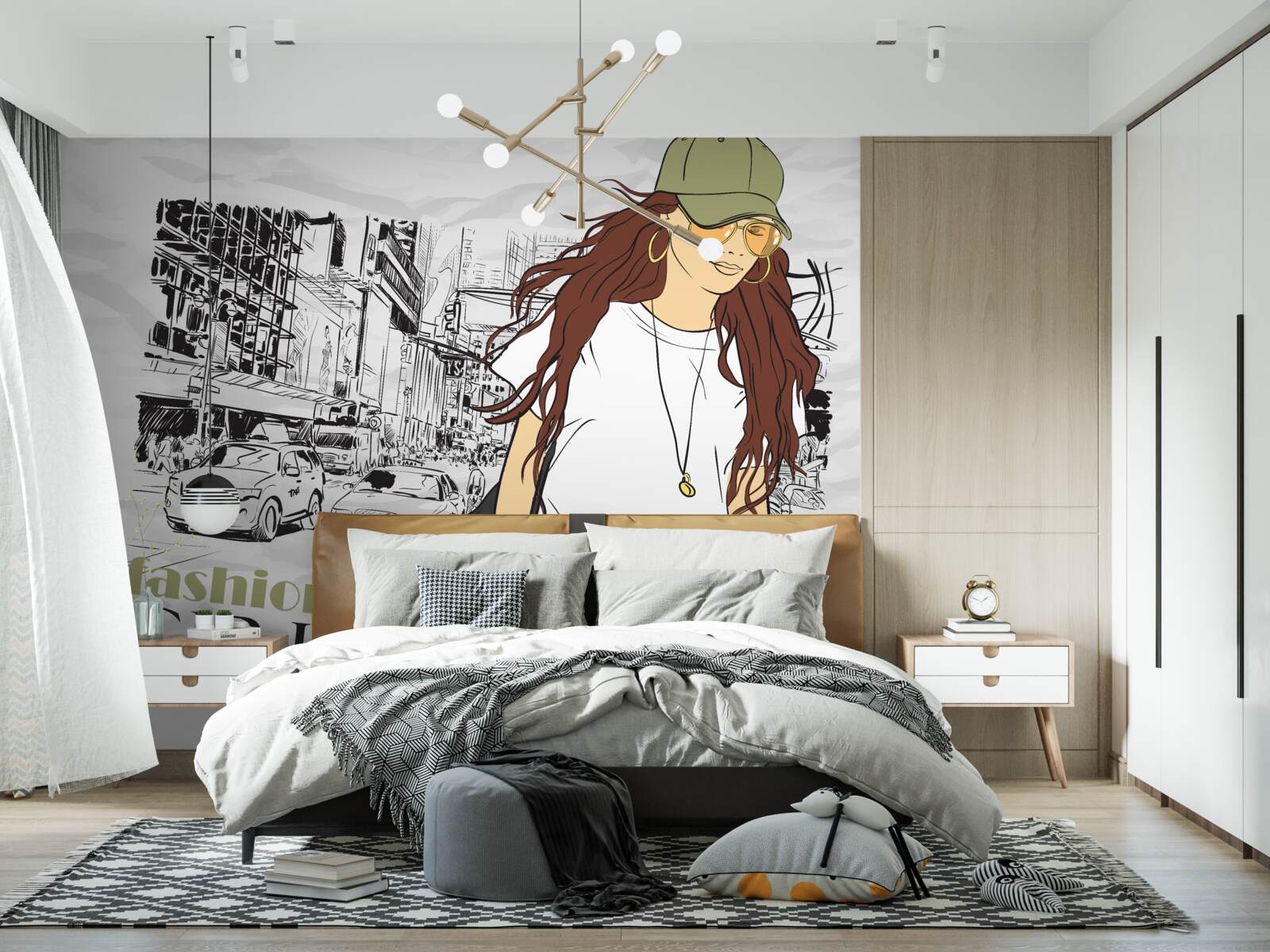 Fototapeta stylowa i atrakcyjna dziewczyna