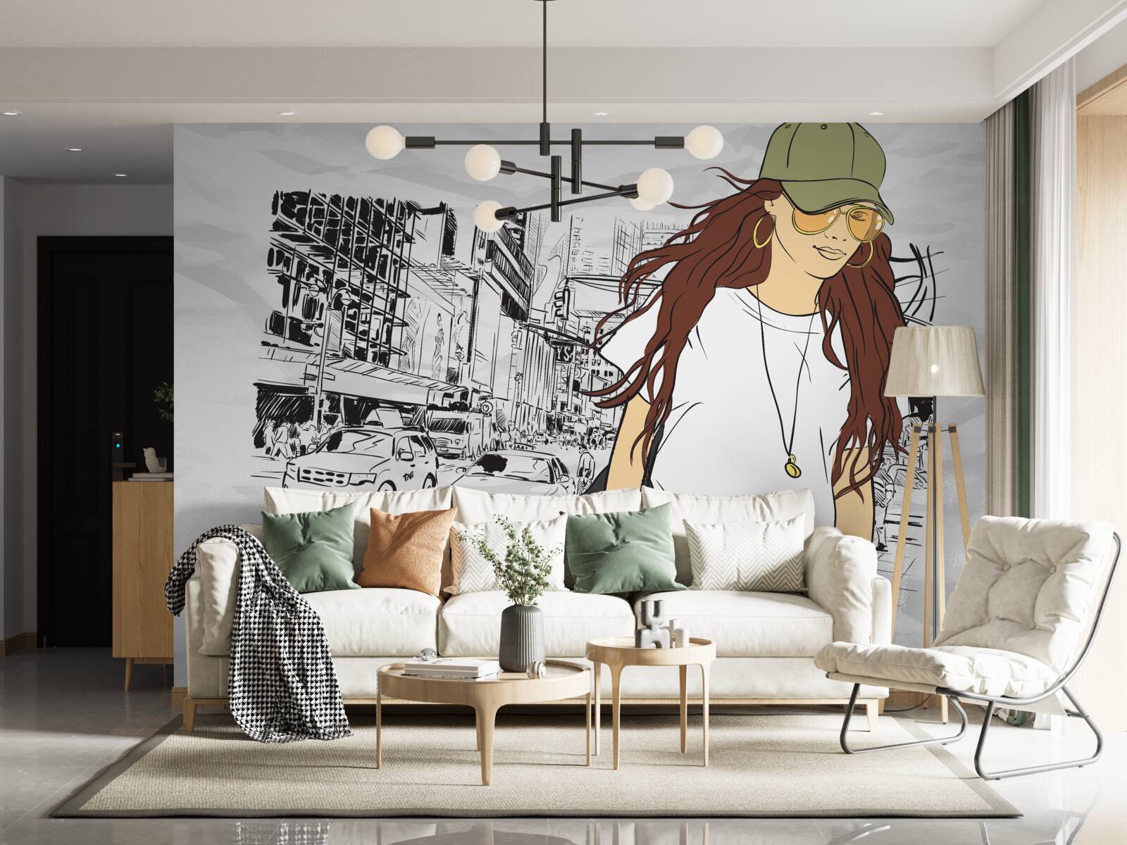 Fototapeta stylowa i atrakcyjna dziewczyna