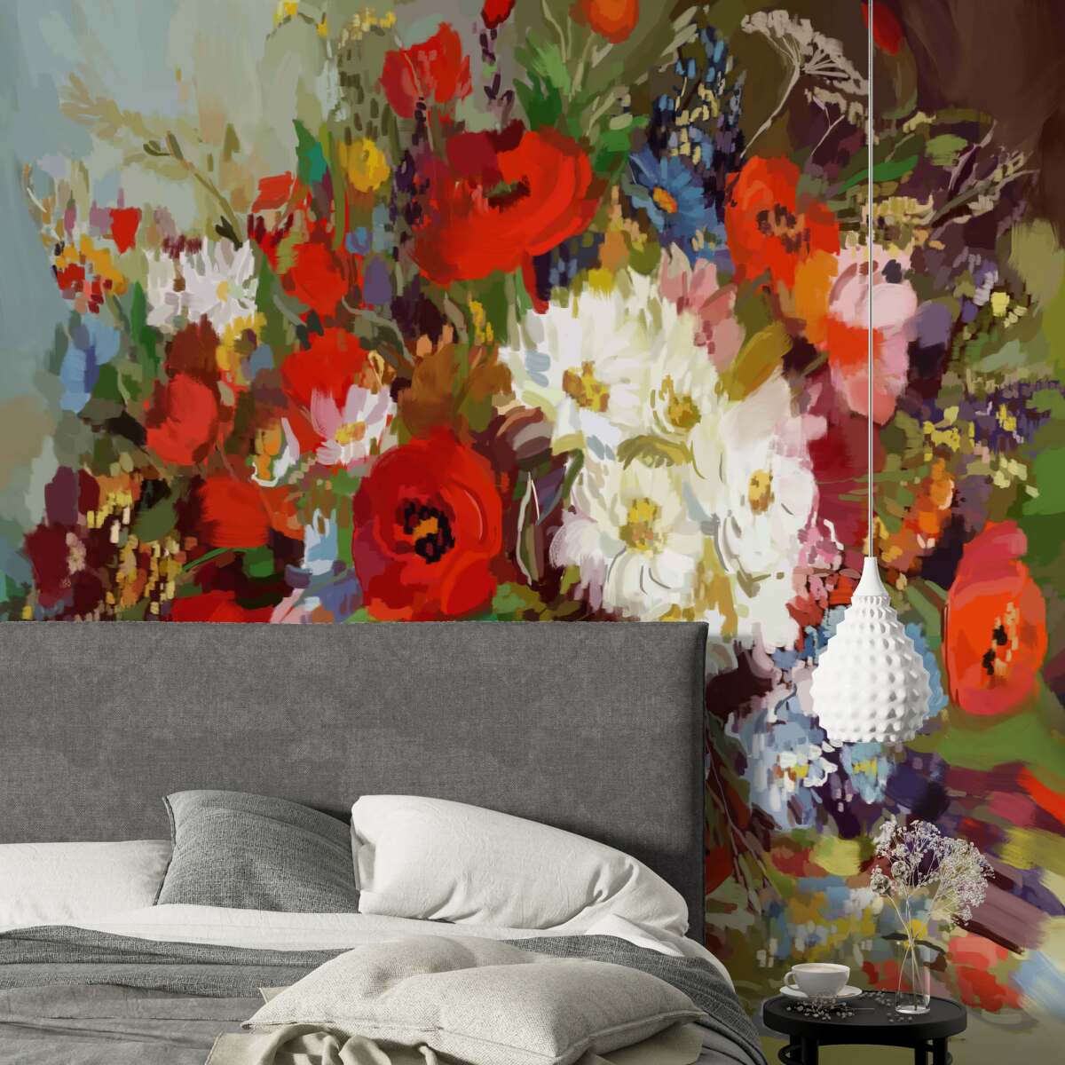 Fototapeta kompozycja kwiatów zebranych z letnich łąk