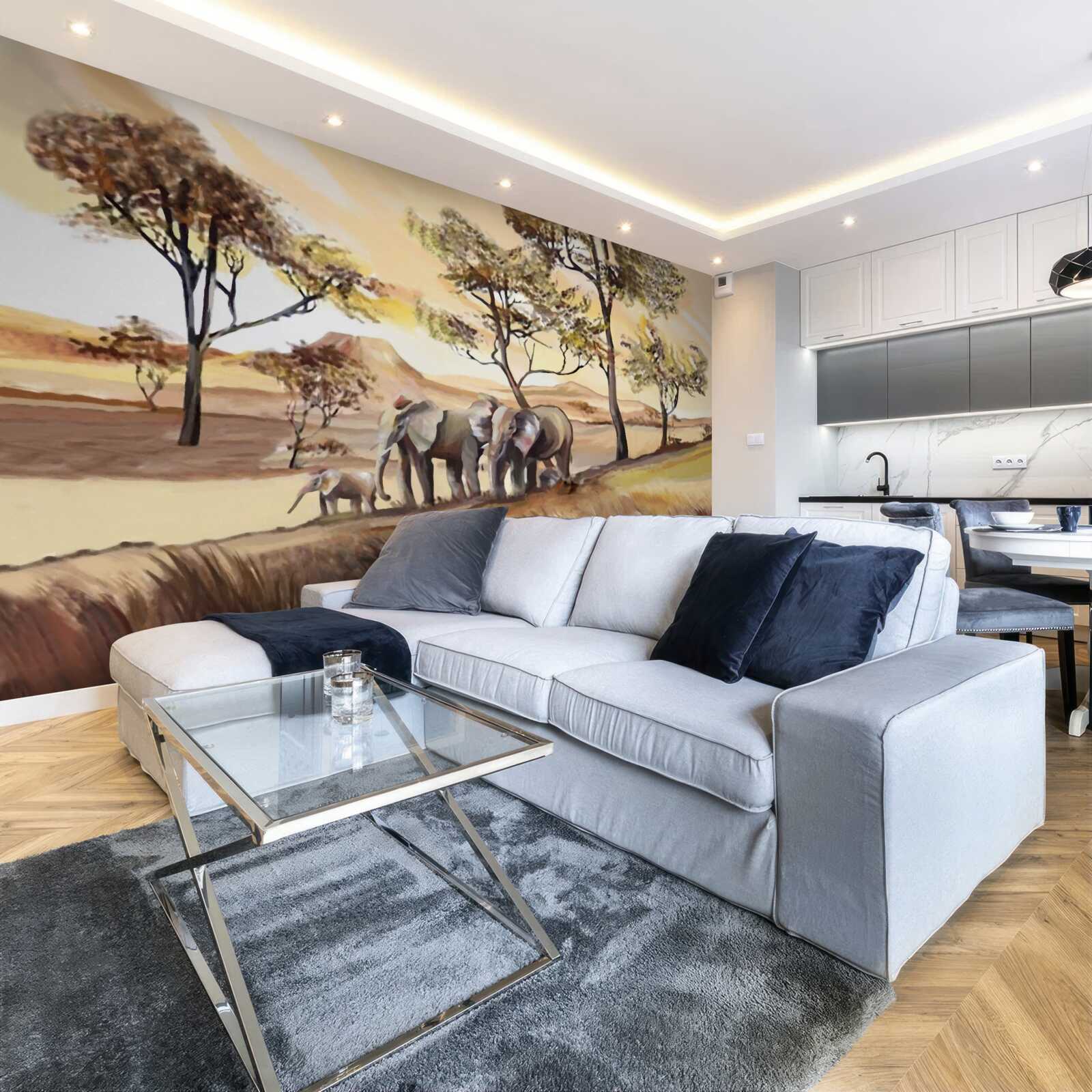 Fototapeta wycieczka rodzinna słoni