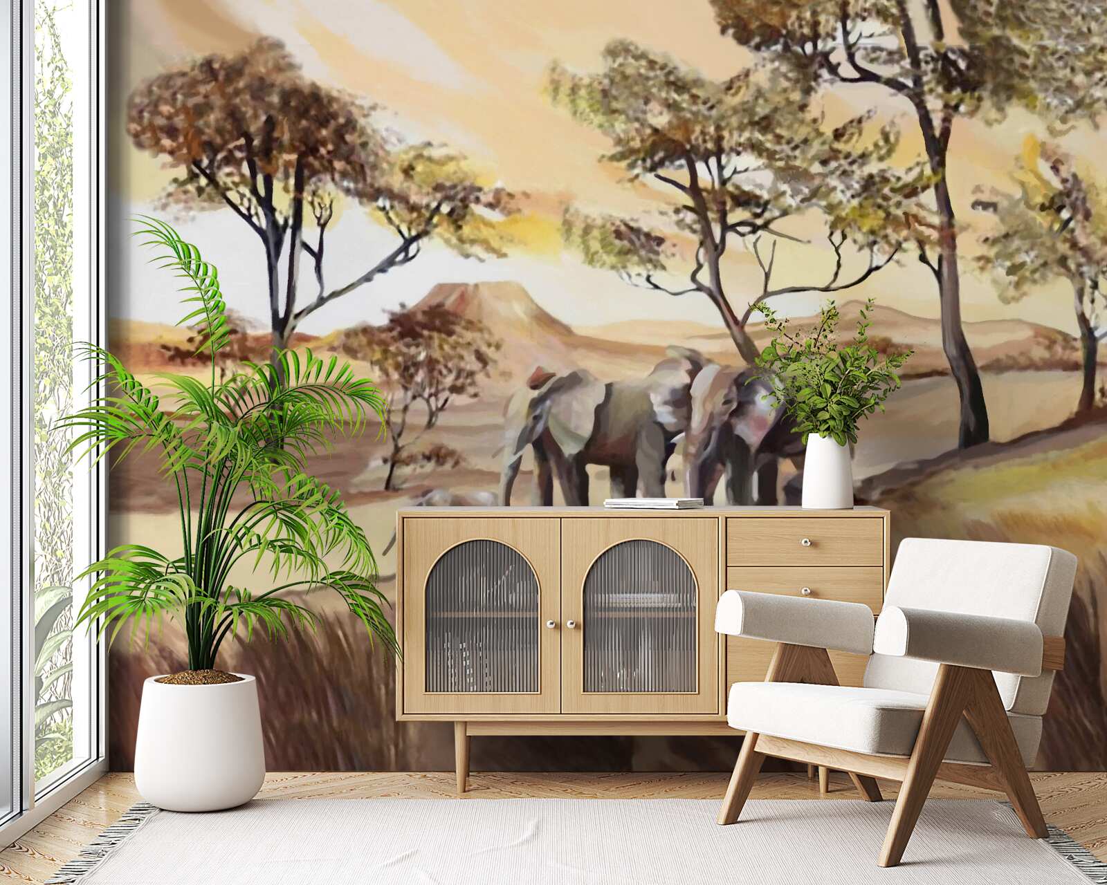 Fototapeta wycieczka rodzinna słoni