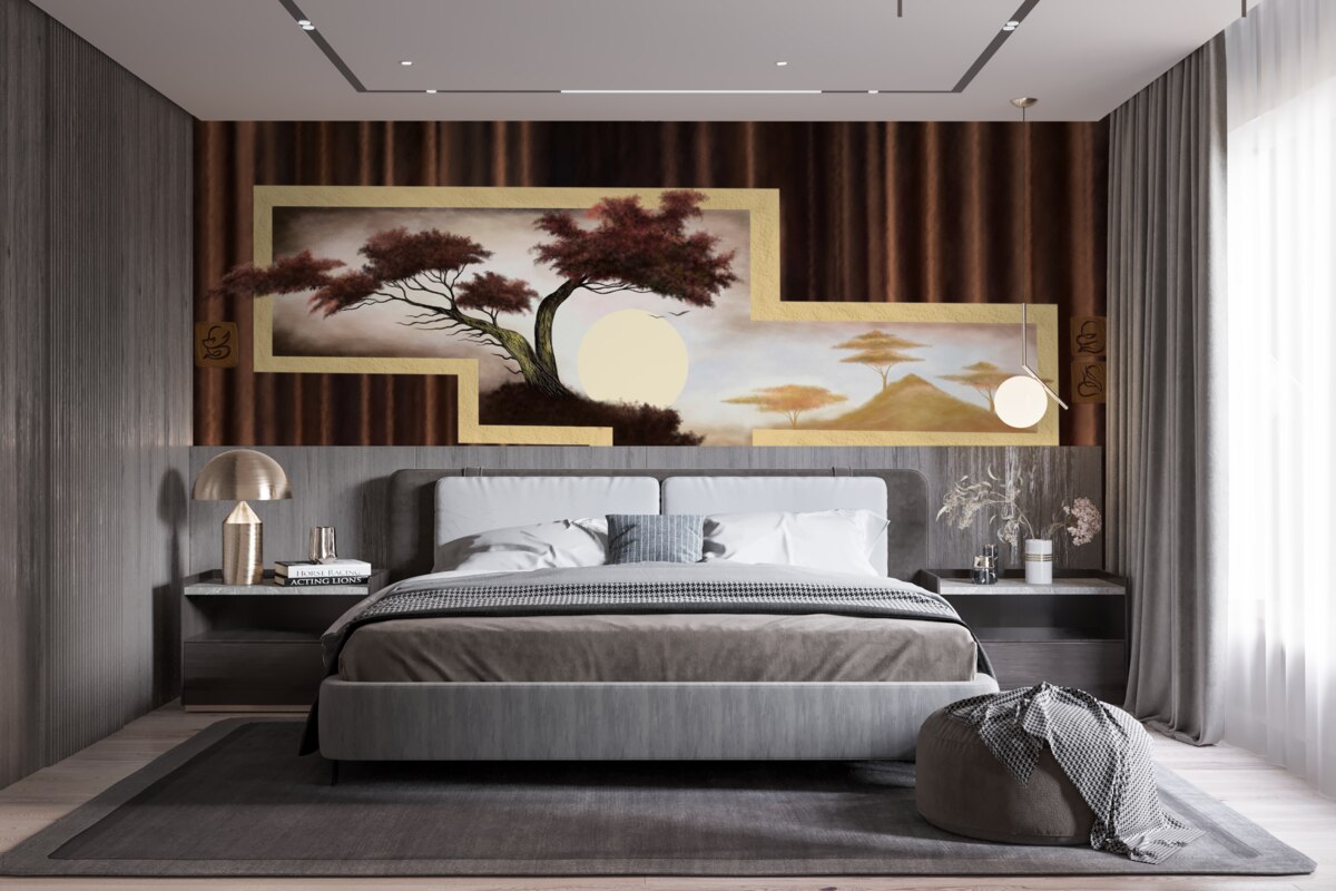 Fototapeta wschód słońca nad starym bonsai