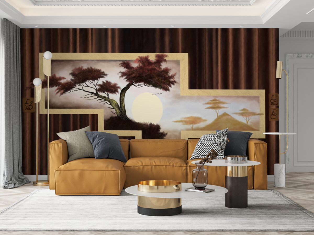 Fototapeta wschód słońca nad starym bonsai