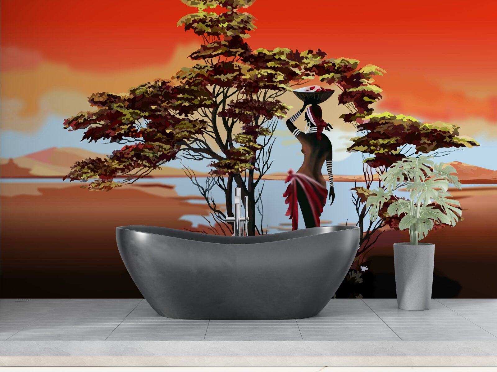 Fototapeta pani w oazie w afryce