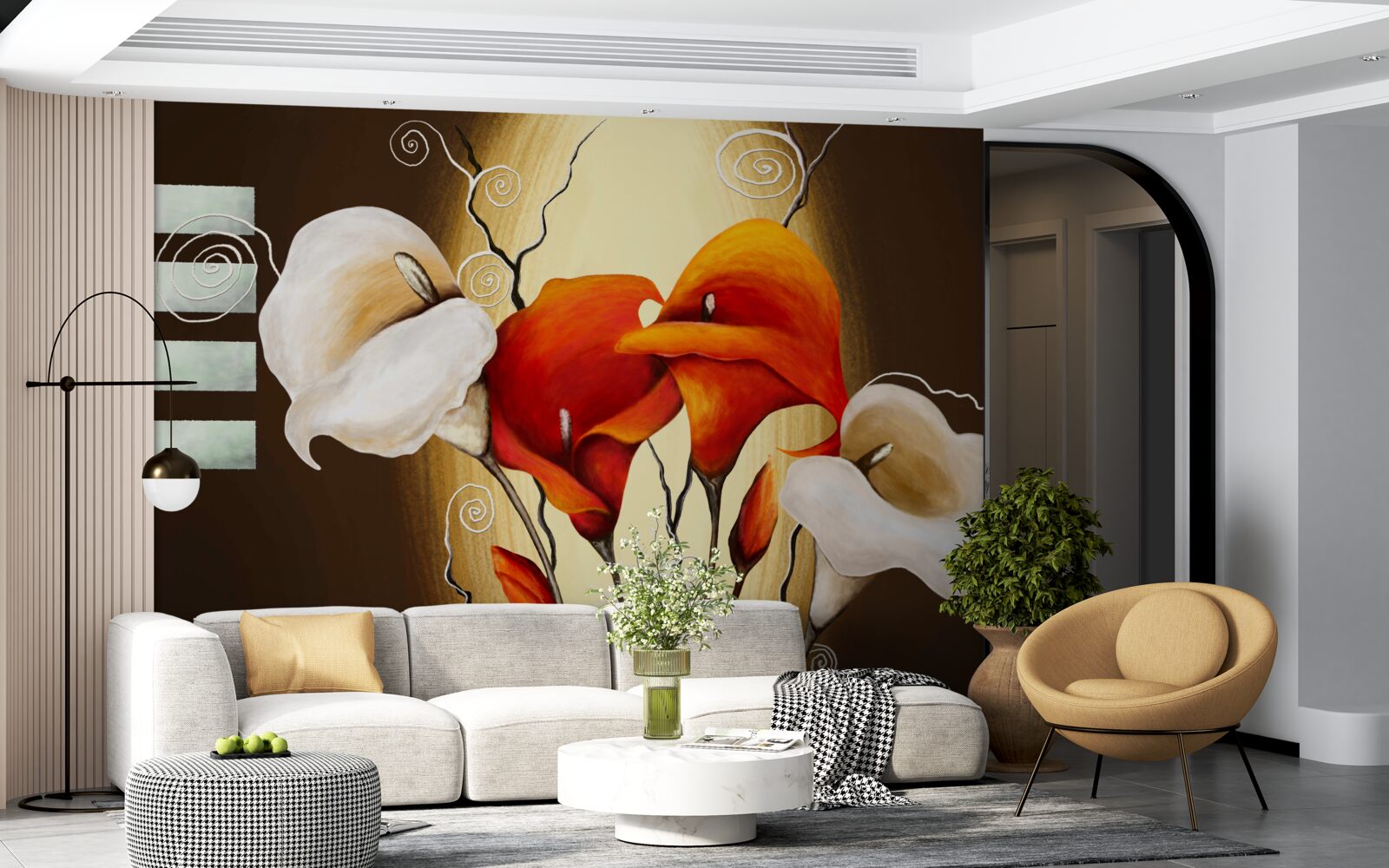 Fototapeta kalie czerwone i białe