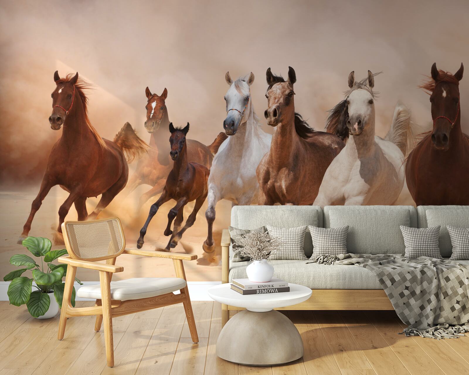 Fototapeta stado wolnych koni