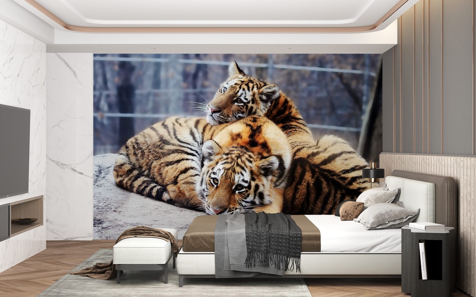 Fototapeta Śpiące tygrysy mają piękno