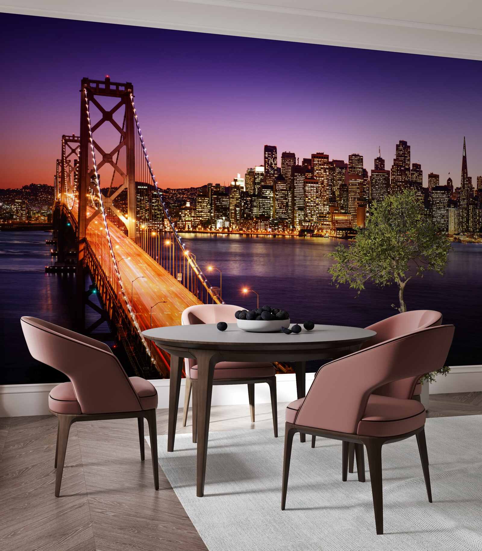 Fototapeta nocne światła mostu san francisco