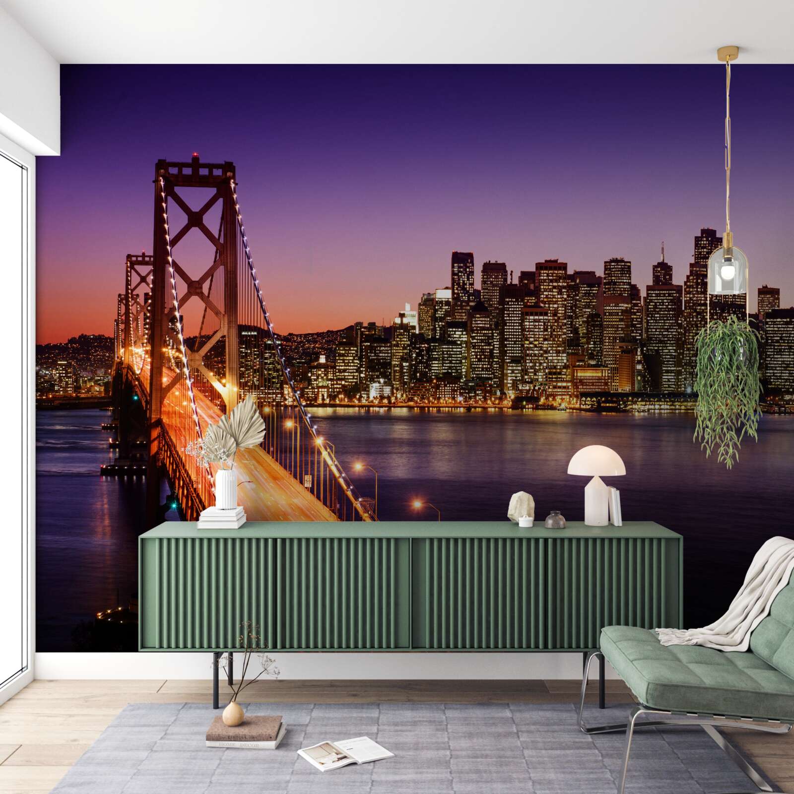 Fototapeta nocne światła mostu san francisco
