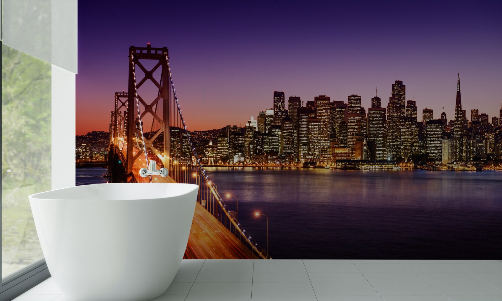 Fototapeta nocne światła mostu san francisco