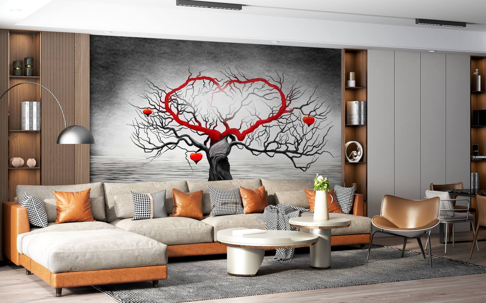 Fototapeta wielkie czerwone serce i heban