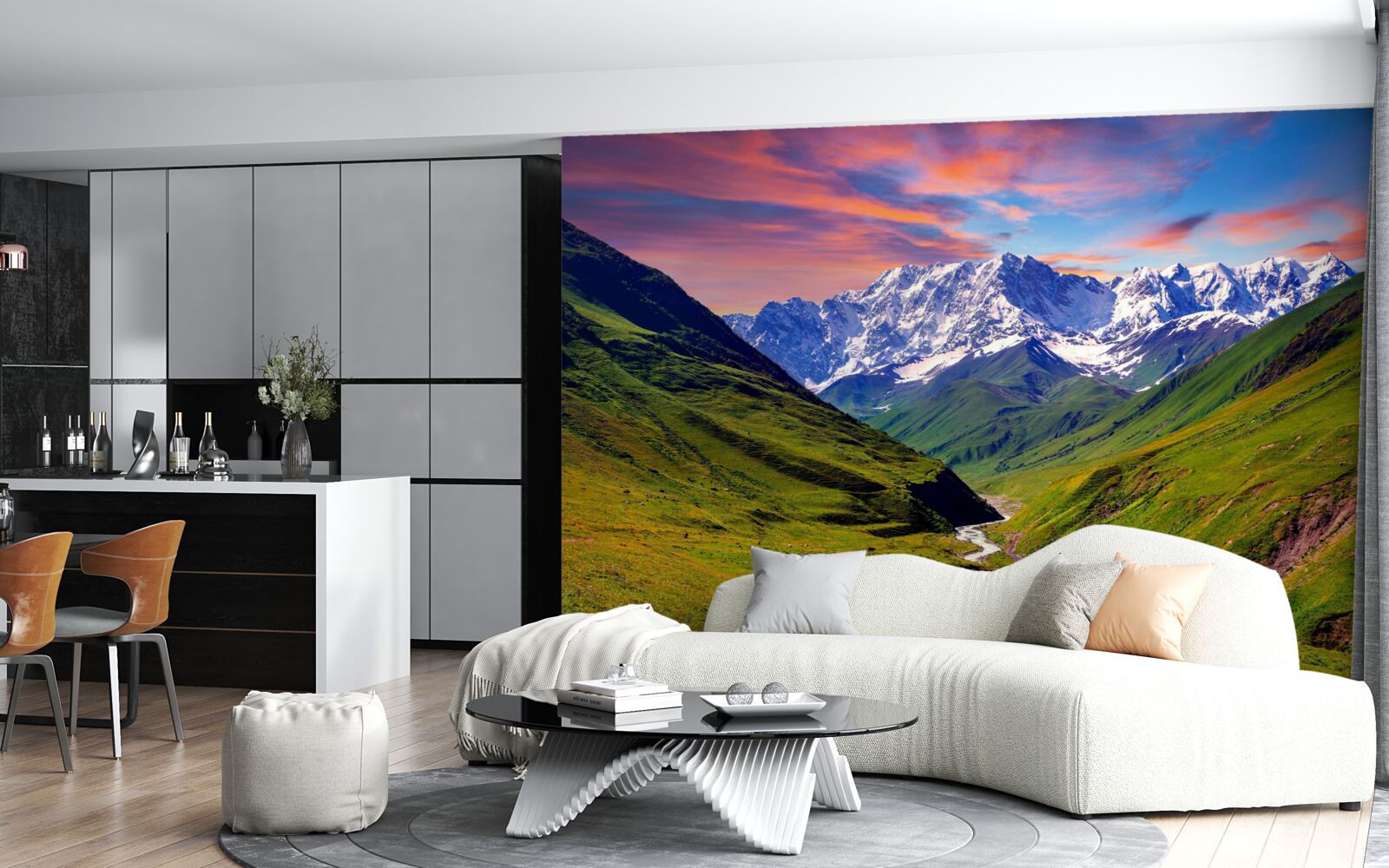 Fototapeta urocza ścieżka przez szczyty gór