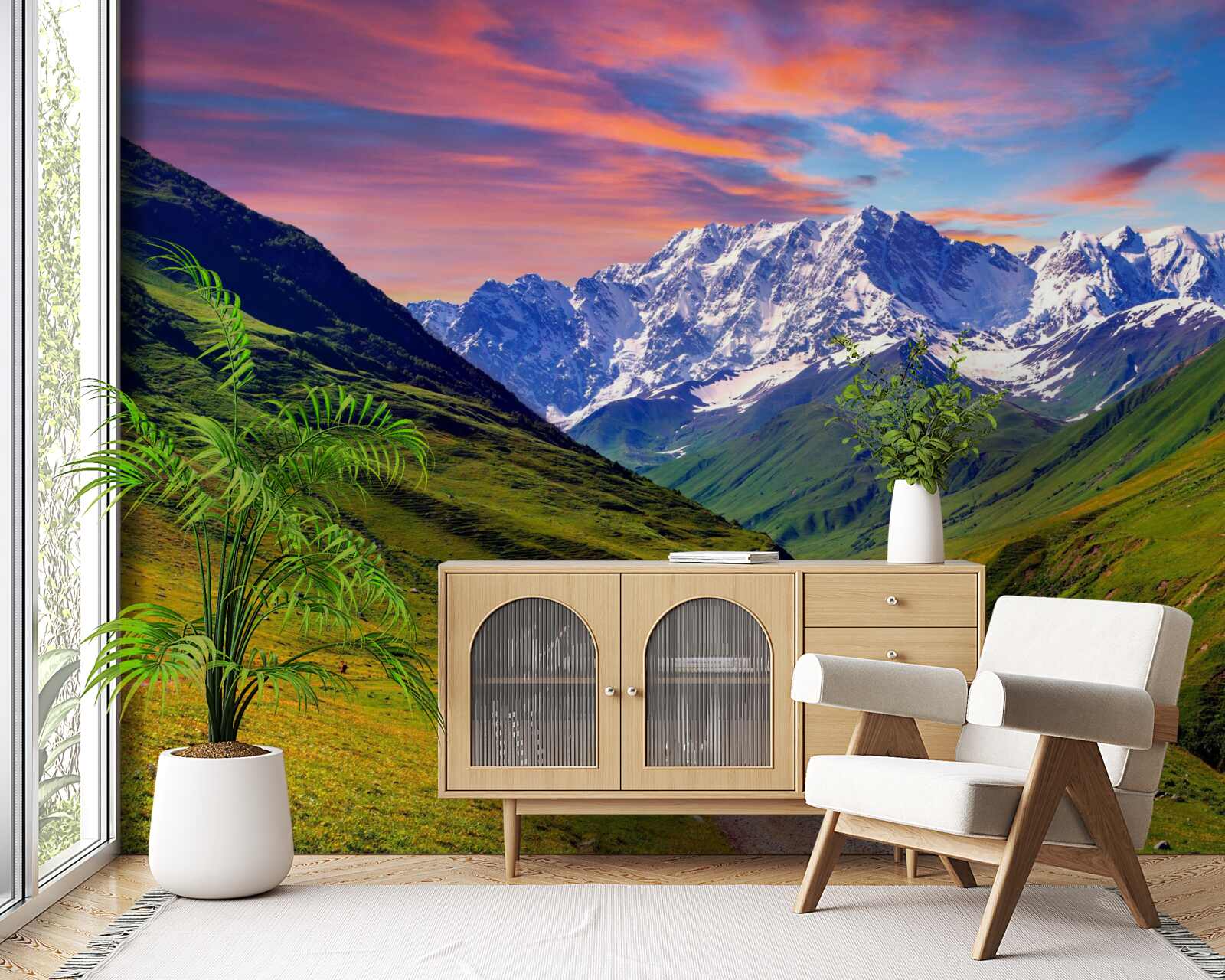 Fototapeta urocza ścieżka przez szczyty gór