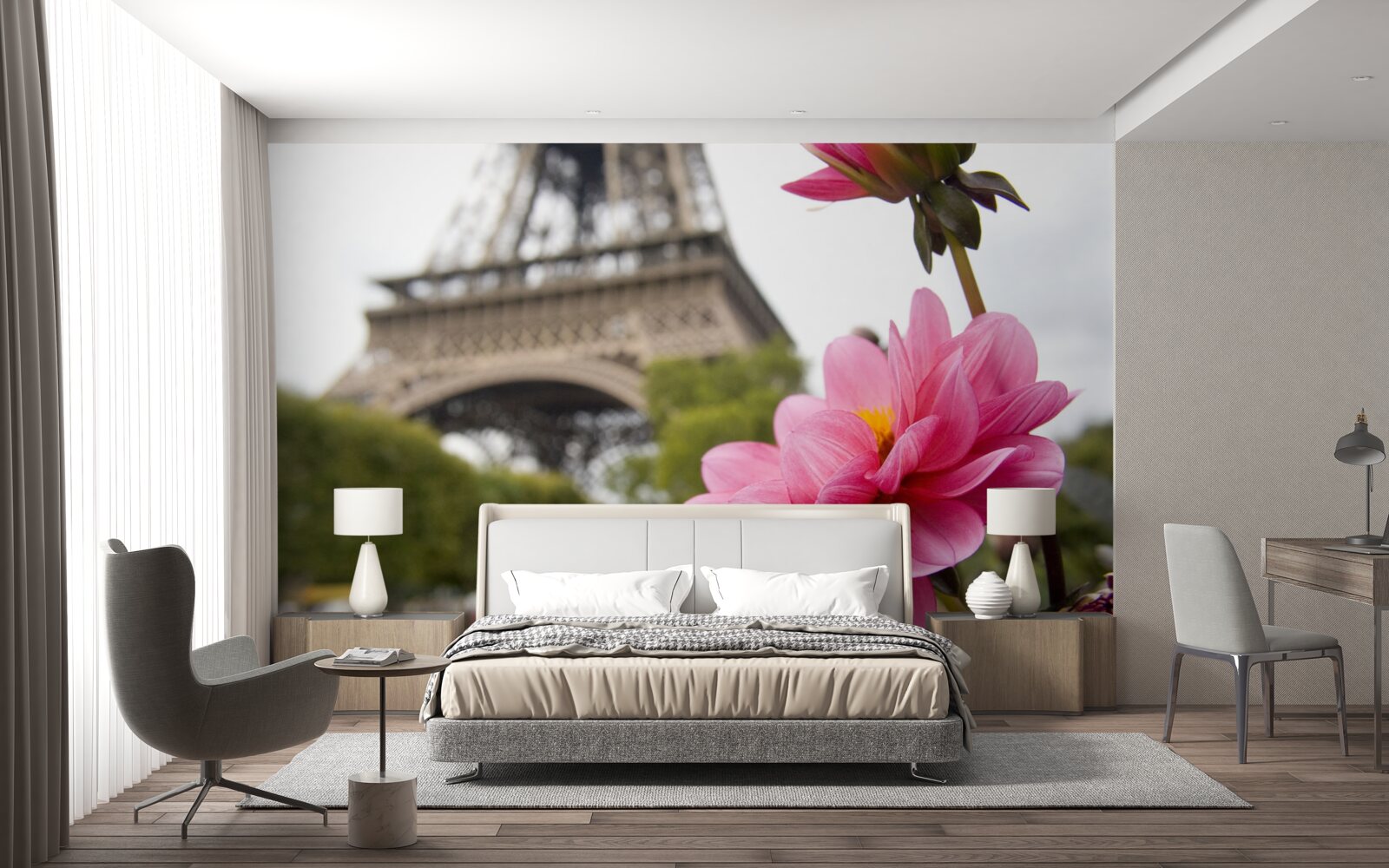 Fototapeta olśniewający, bujny kwiat w stolicy francji