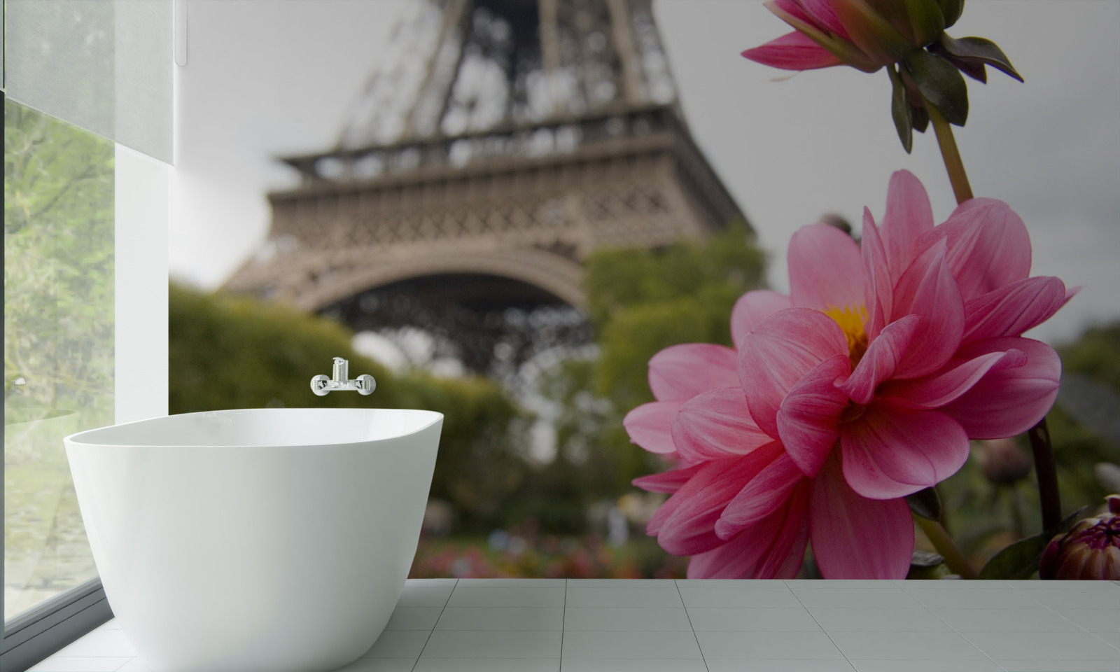 Fototapeta olśniewający, bujny kwiat w stolicy francji