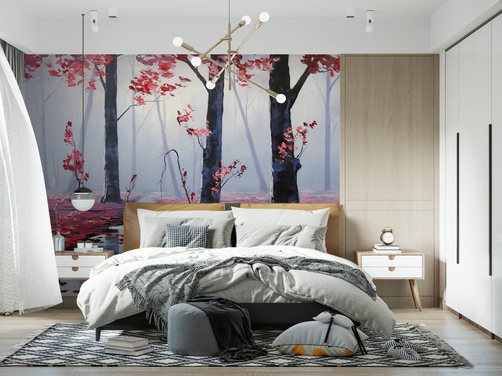 Fototapeta odbicie jesiennych liści w wodzie