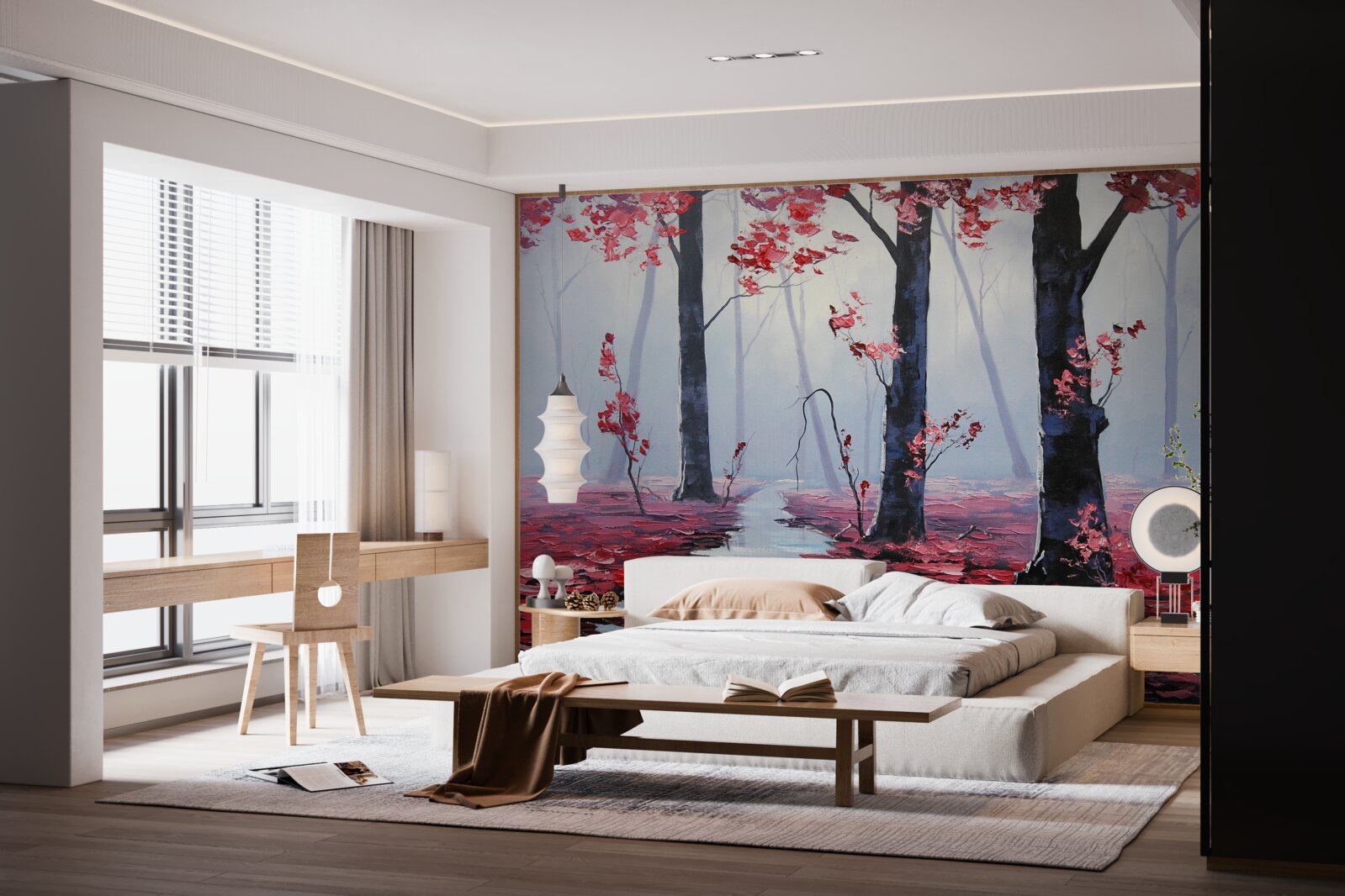 Fototapeta odbicie jesiennych liści w wodzie