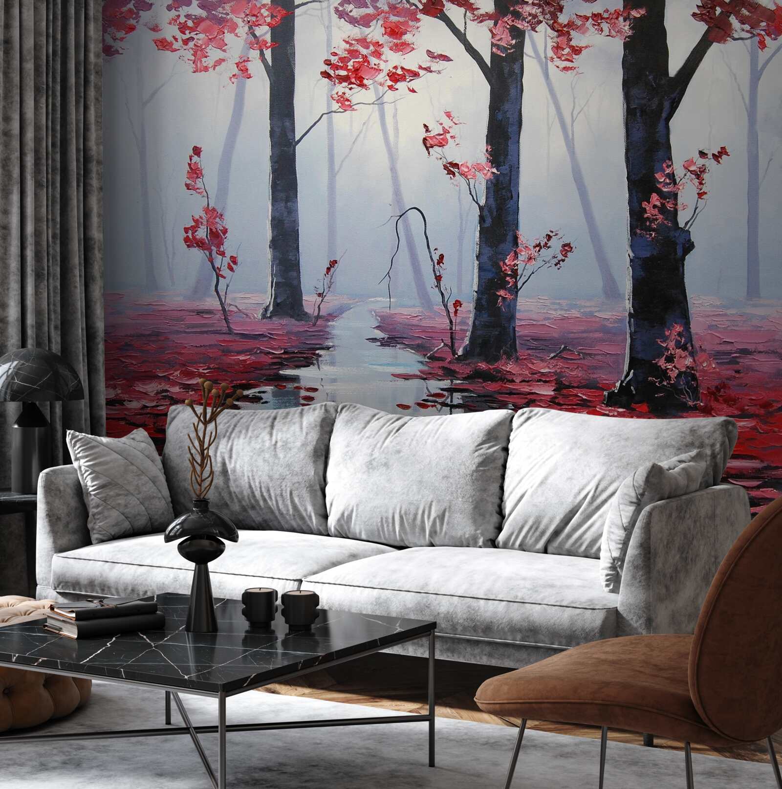 Fototapeta odbicie jesiennych liści w wodzie