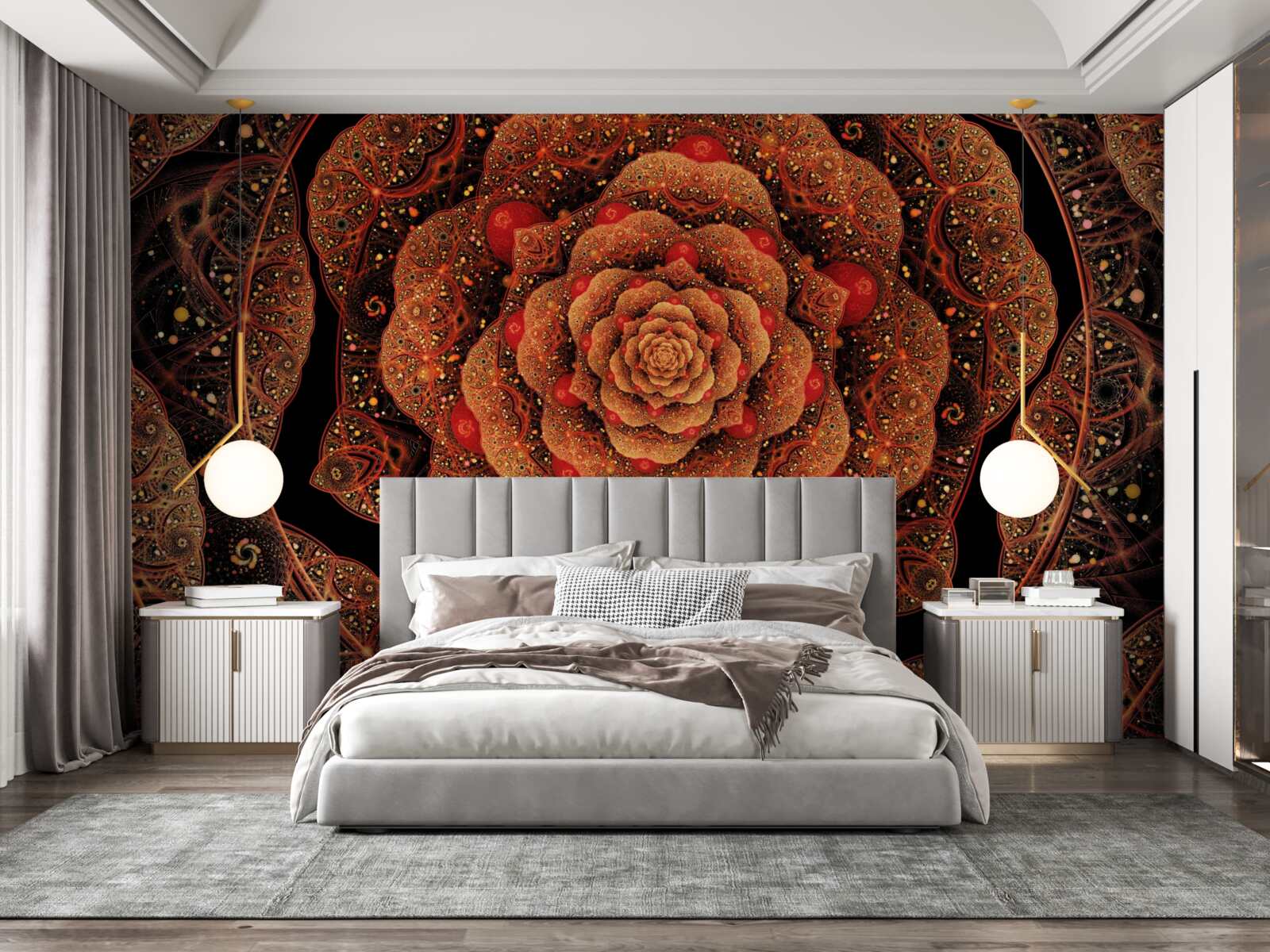 Fototapeta brązowy fraktal, którego kształt przypomina piwonię