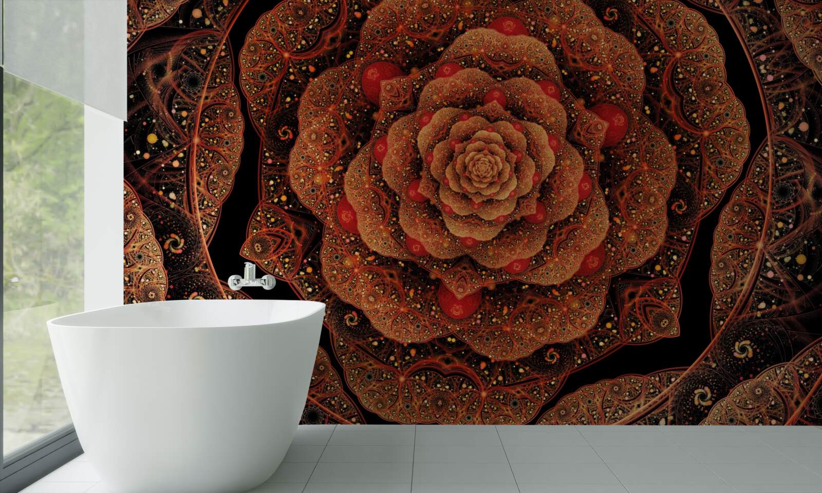 Fototapeta brązowy fraktal, którego kształt przypomina piwonię