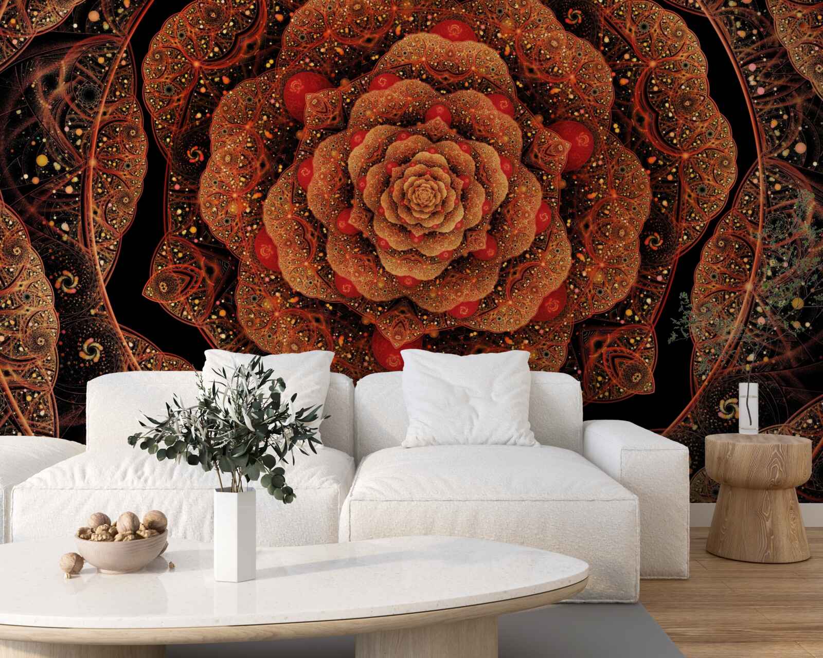 Fototapeta brązowy fraktal, którego kształt przypomina piwonię