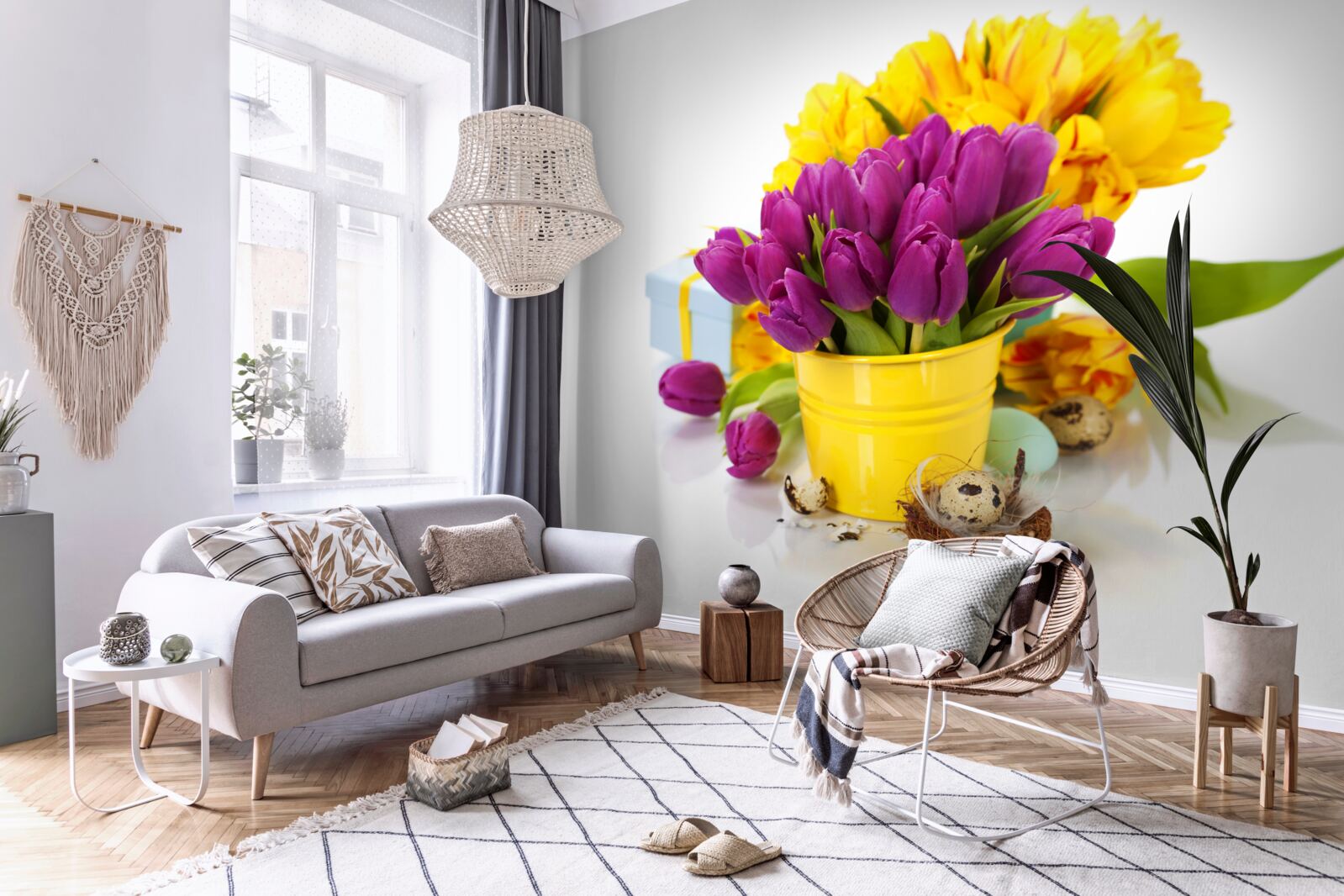 Fototapeta zestaw fioletowych tulipanów